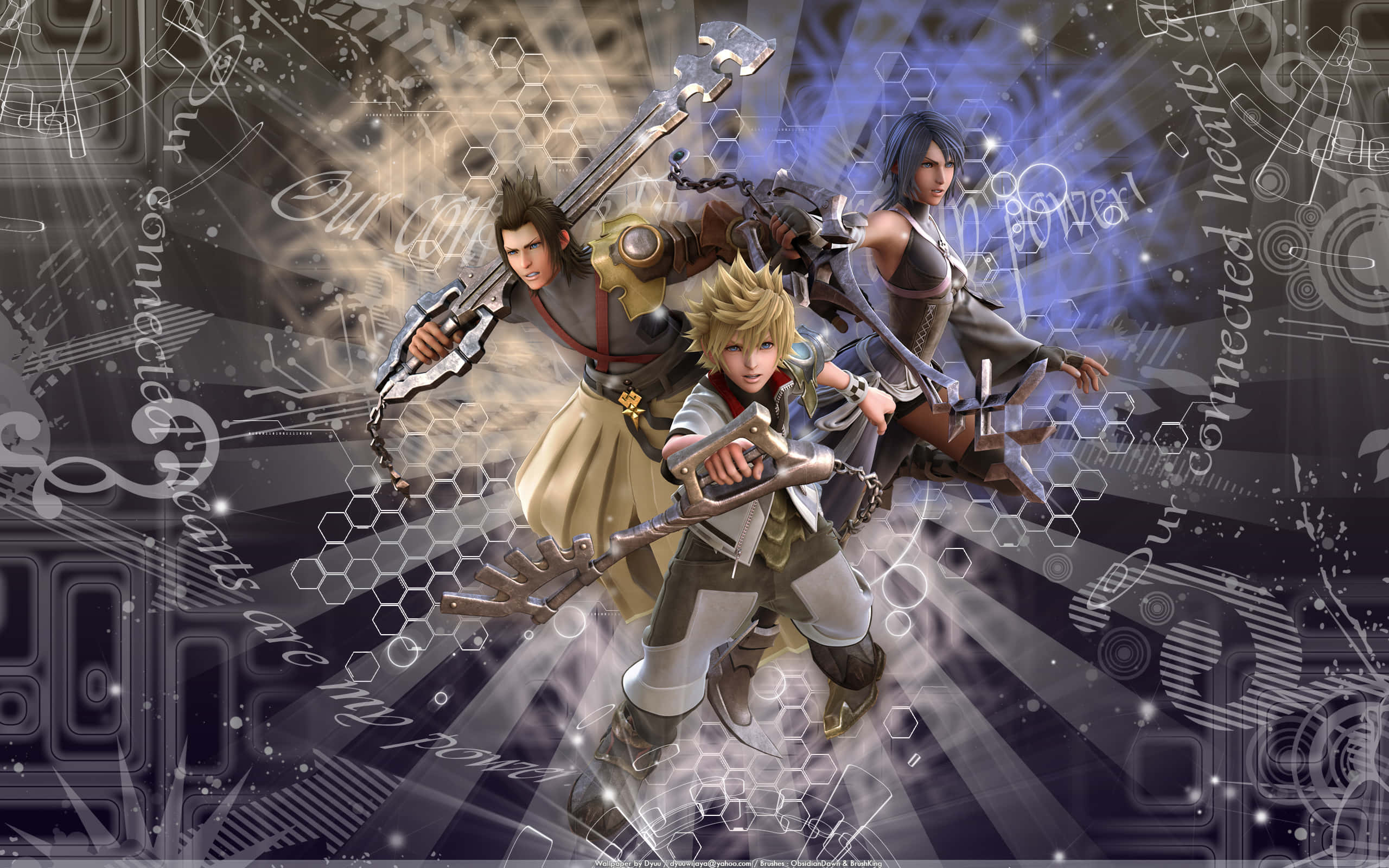 Kingdom Hearts Aqua, keyblades, anime warriors, 2K Desktop Wallpaper