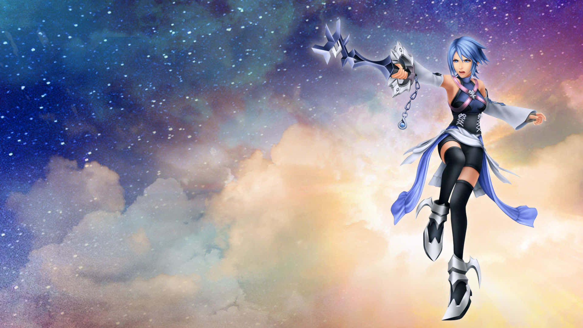 Kingdom Hearts Aqua, Aqua, keyblade, Full HD Desktop Wallpaper
