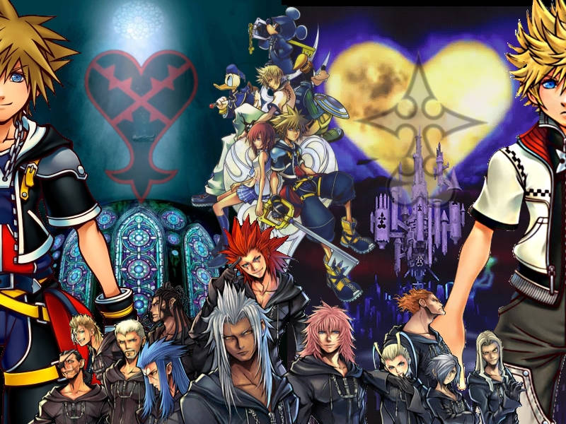 Kingdom Hearts, Kingdom Hearts characters, mystical castle, SD Desktop Wallpaper