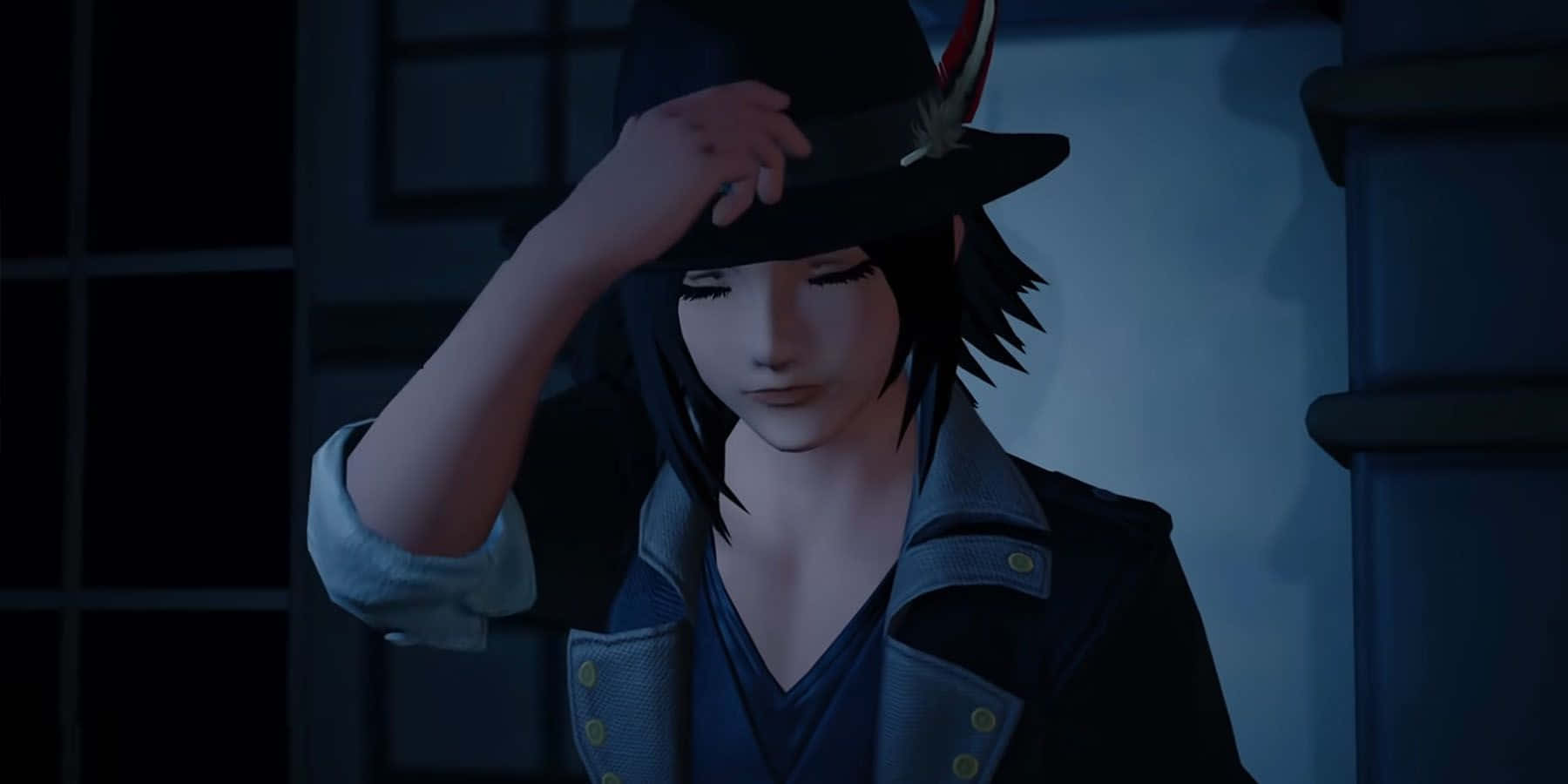 Kingdom Hearts Characters, dark hair, hat, HD Desktop Wallpaper