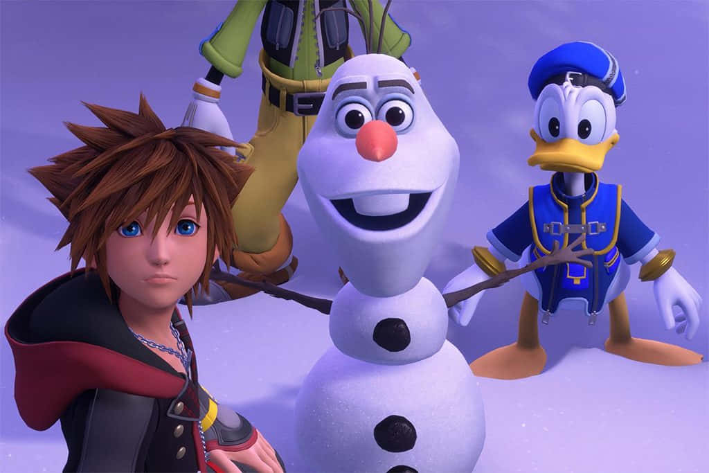 Kingdom Hearts, snowman, duck, SD Desktop Wallpaper