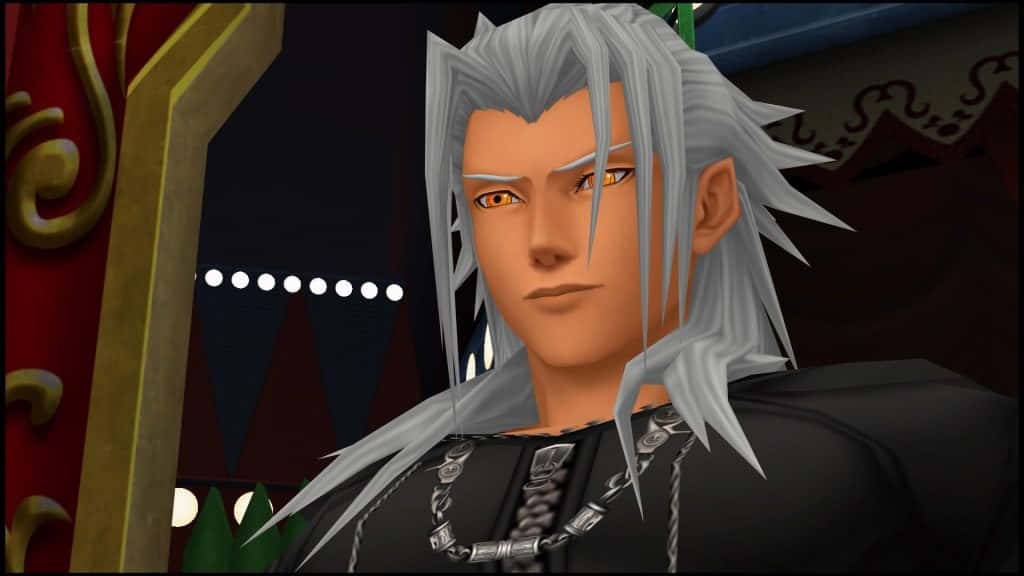 Kingdom Hearts Characters, silver-haired, orange eyes, SD Desktop Wallpaper