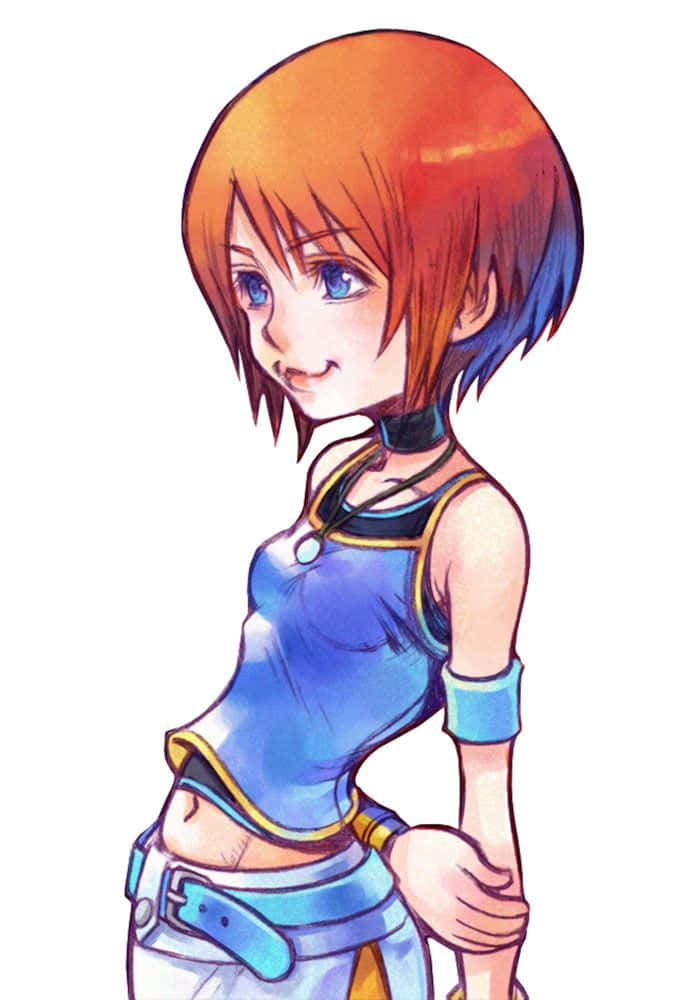 Kingdom Hearts Kairi, Keyblade wielder, orange and blue hair, SD Phone Wallpaper