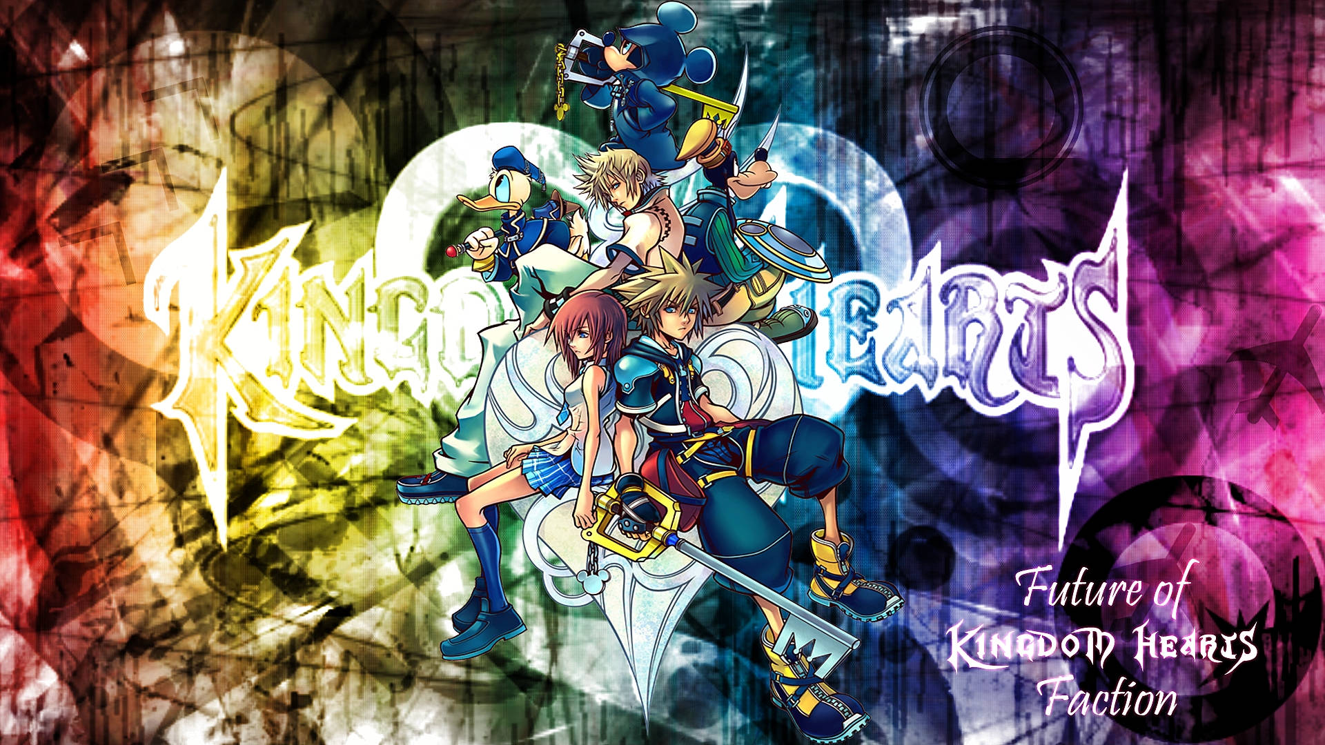 Kingdom Hearts, Kingdom Heart Logo, anime characters, Full HD Desktop Wallpaper