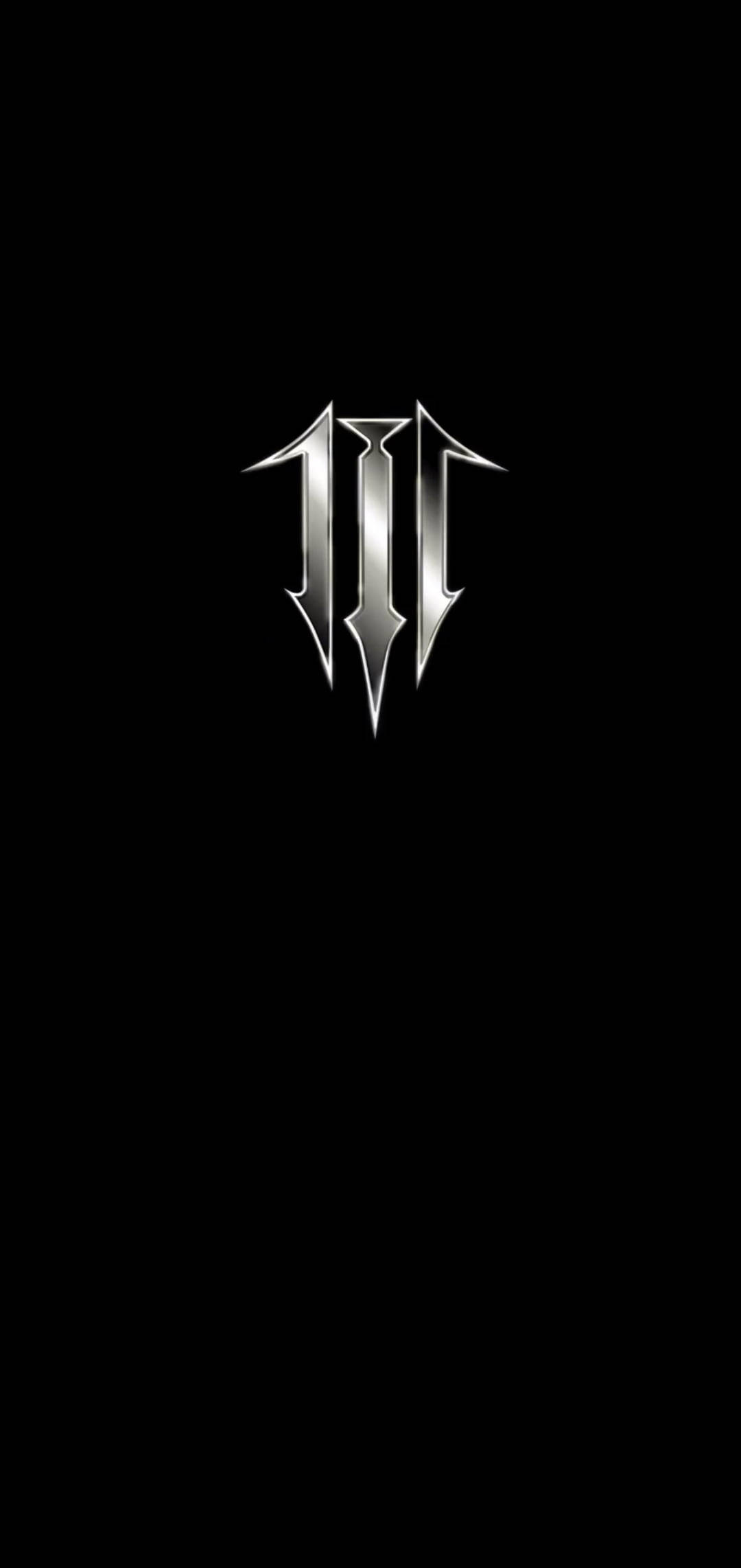 Kingdom Hearts Logo, sleek silver, sharp angular edges, Full HD Phone Wallpaper