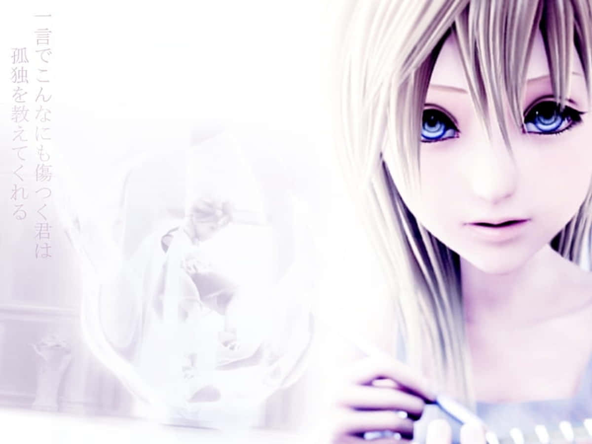Kingdom Hearts, Namine, glowing white background, SD Desktop Wallpaper