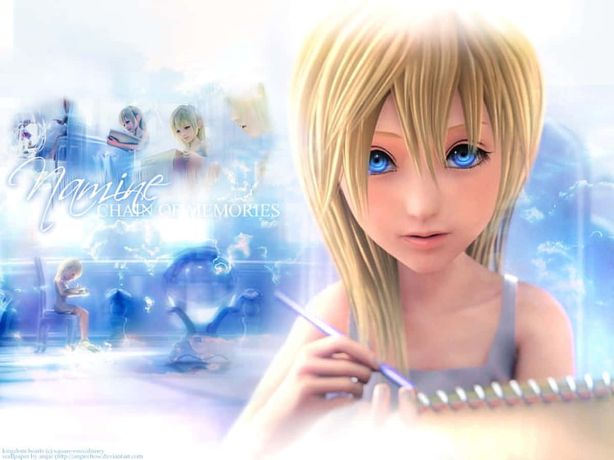 Kingdom Hearts, Namine, blonde anime girl, SD Desktop Wallpaper