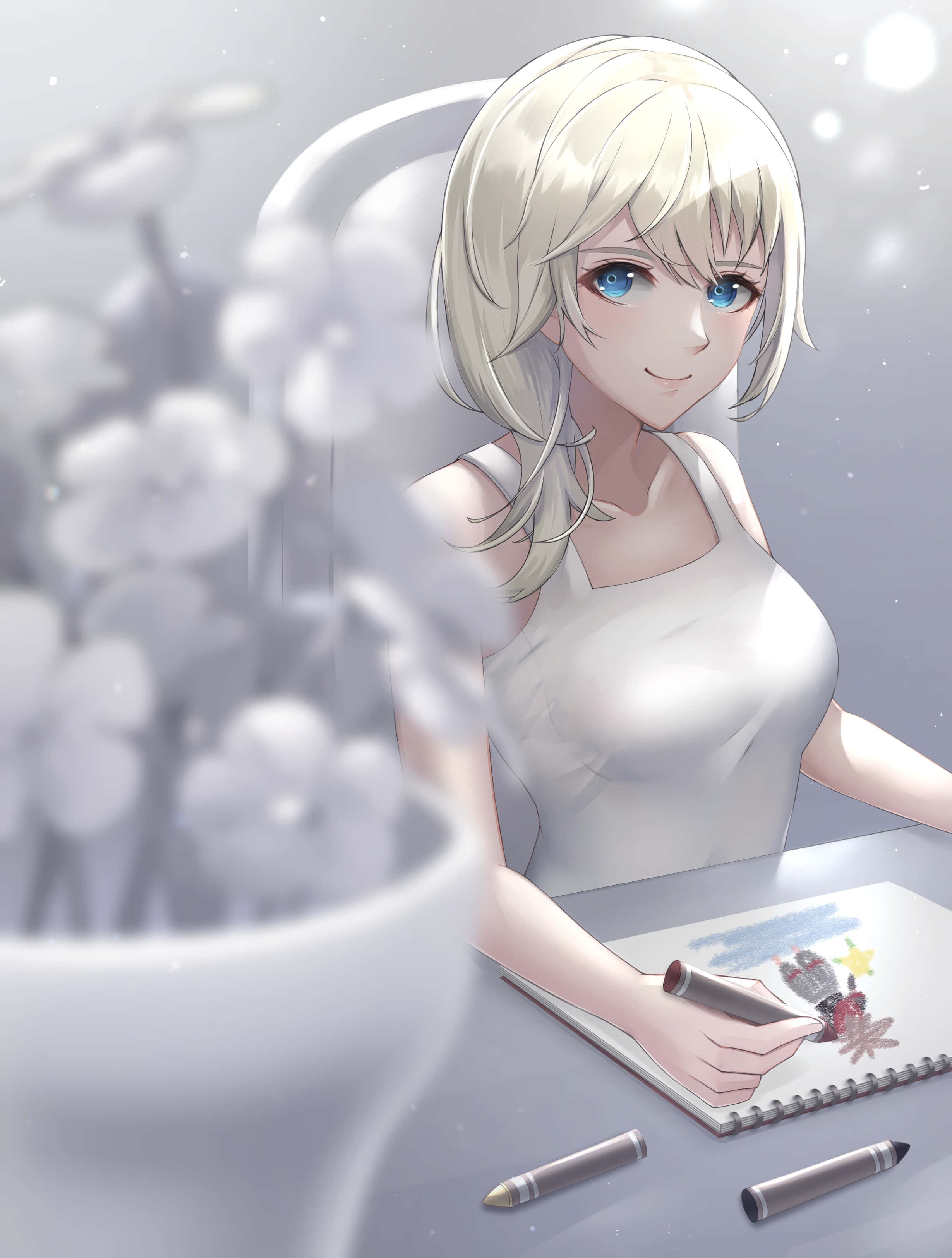 Kingdom Hearts Namine, anime girl, blonde hair, 2K Phone Wallpaper