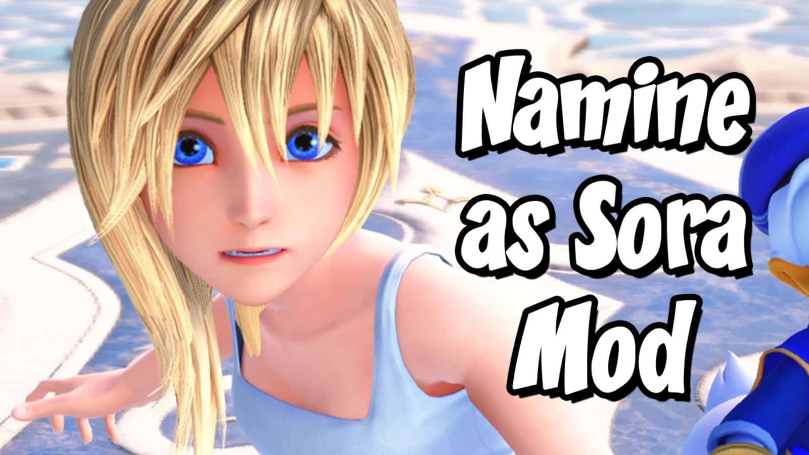Kingdom Hearts Namine, blonde-haired blue-eyed anime girl, light blue top, HD Desktop Wallpaper