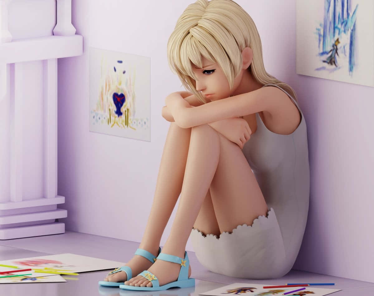 Kingdom Hearts Namine, Namine, purple room, SD Desktop Wallpaper