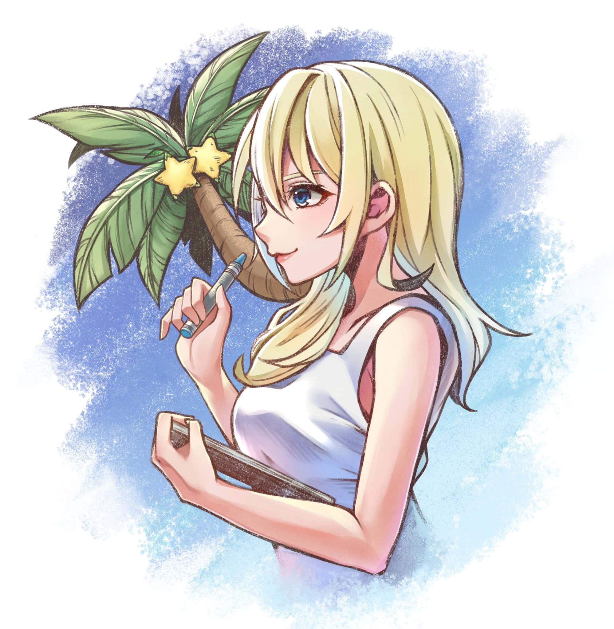 Kingdom Hearts, Namine, palm frond, Full HD Phone Wallpaper