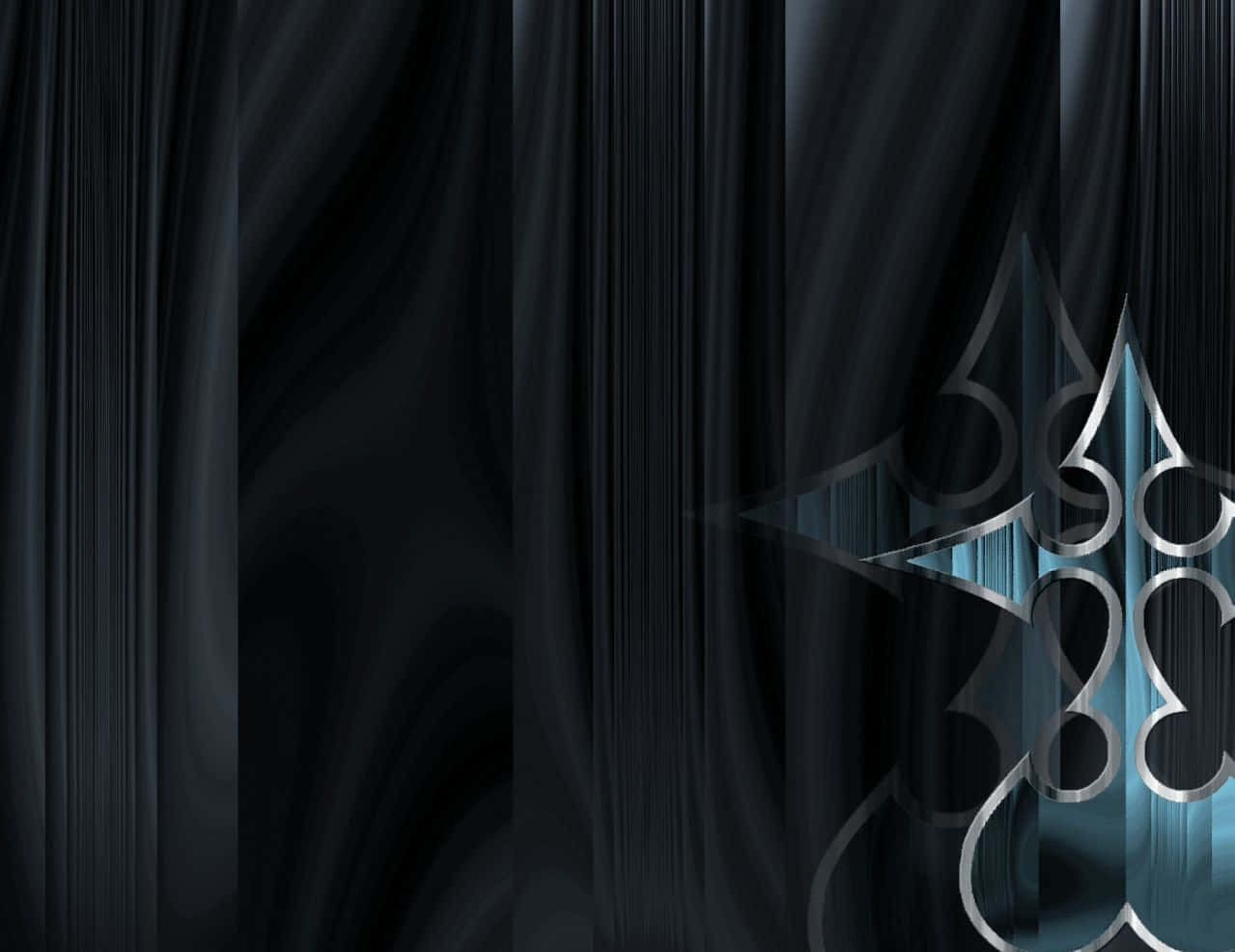 Kingdom Hearts Organization 13, dark flowing fabric, metallic silver, SD Desktop Wallpaper