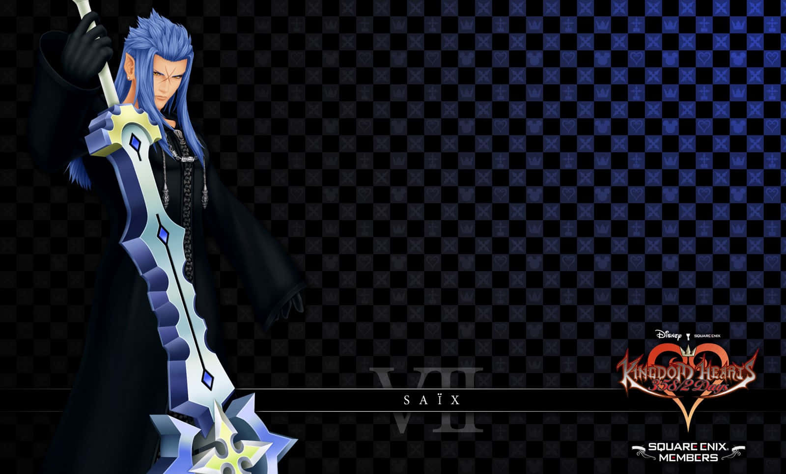 Kingdom Hearts Organization 13, blue-haired anime character, black coat, HD Desktop Wallpaper