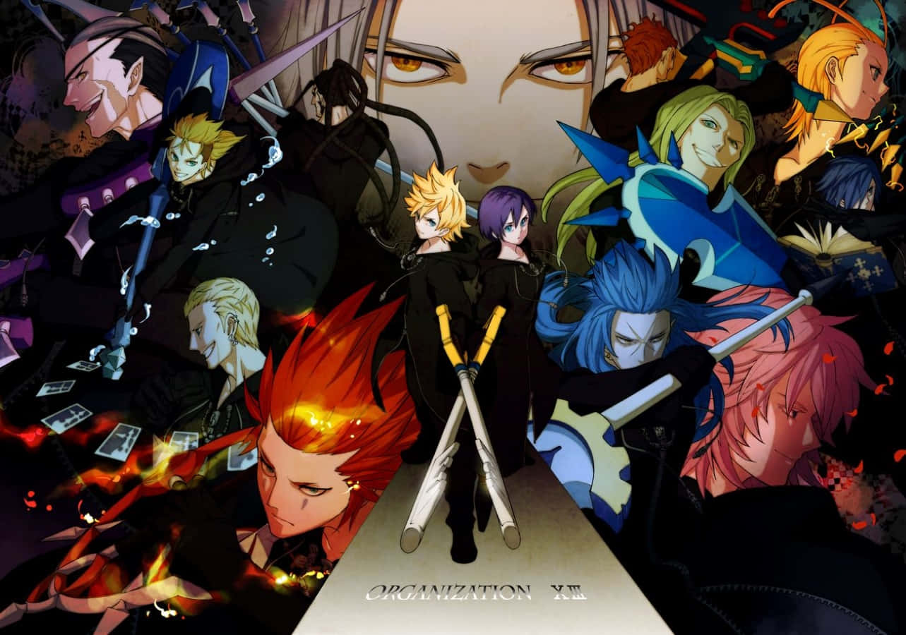 Kingdom Hearts Organization 13, fiery red hair, glowing eyes, HD Desktop Wallpaper