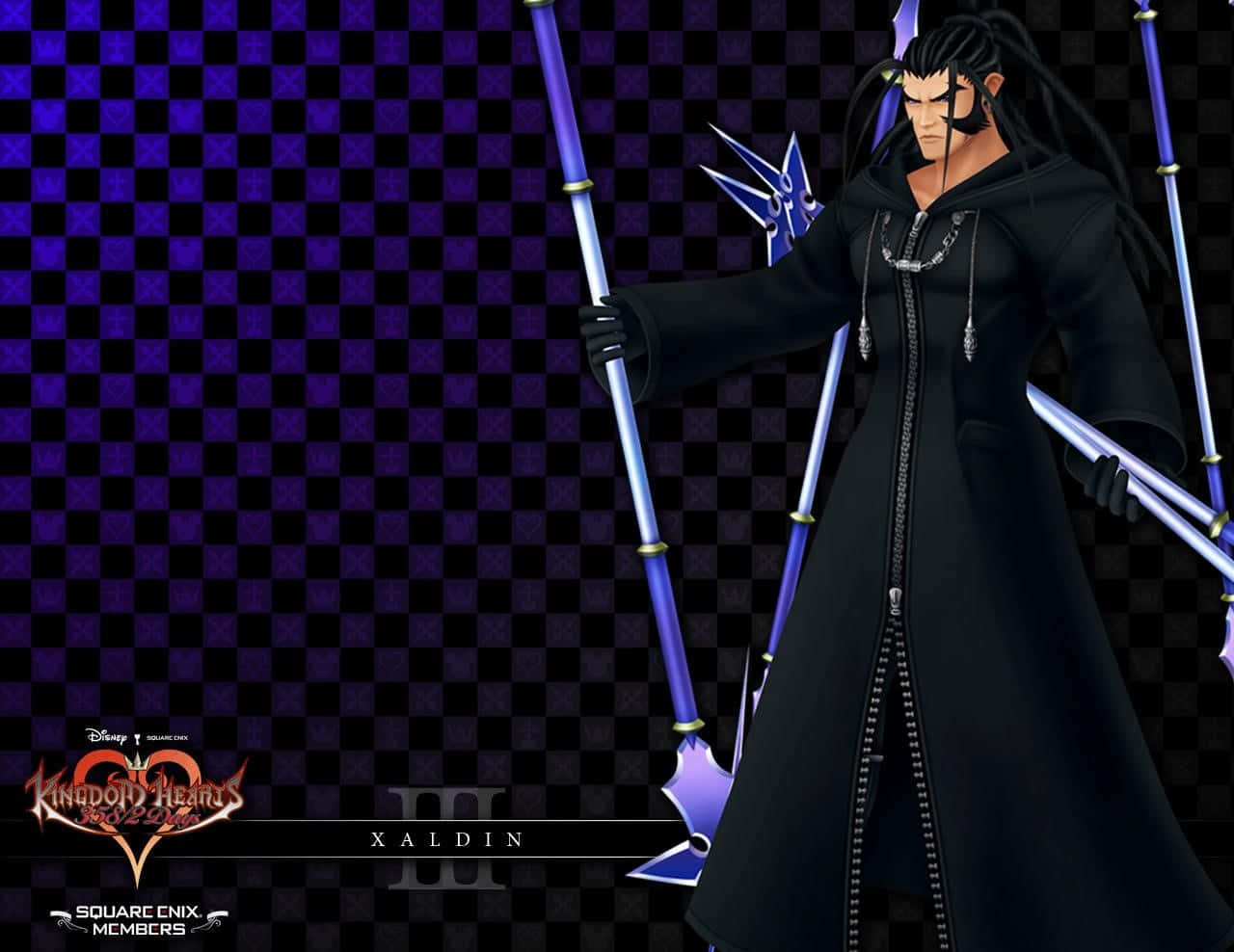 Kingdom Hearts Organization 13, black coat, glowing blue spears, HD Desktop Wallpaper
