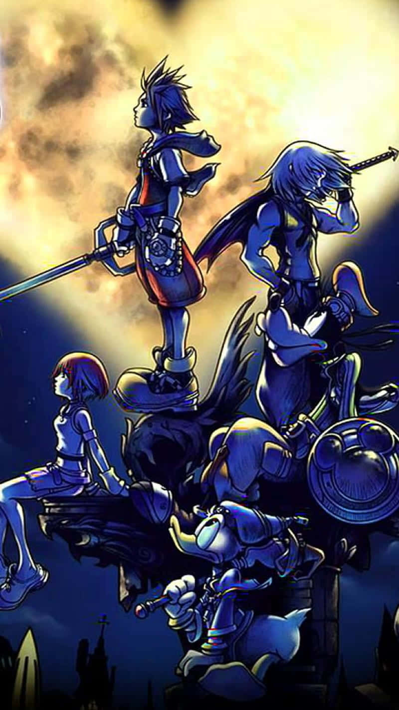 Kingdom Hearts Phone, anime characters, blue armor, HD Phone Wallpaper