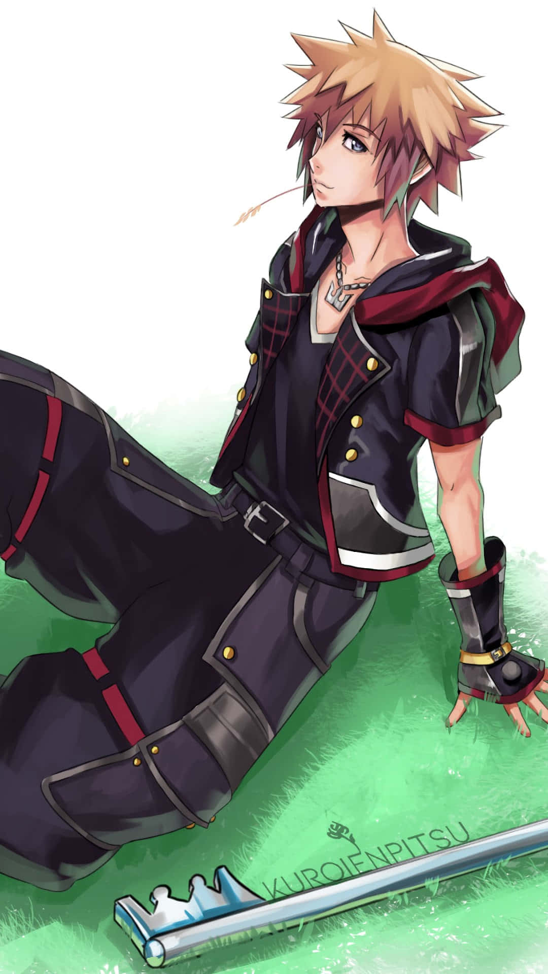 Kingdom Hearts Phone, anime boy, spiky blonde hair, Full HD Phone Wallpaper