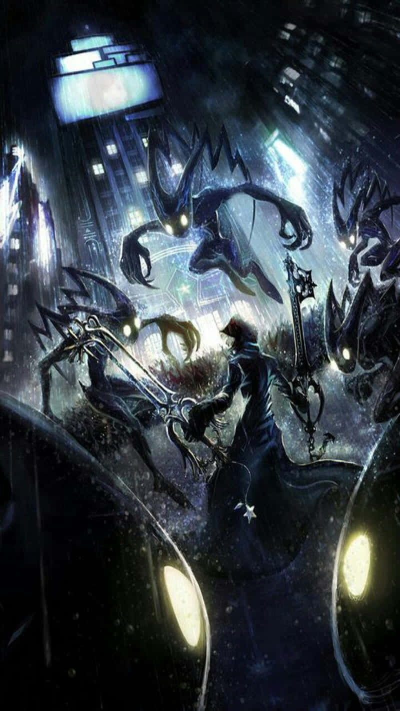 Kingdom Hearts Phone, keyblade, shadowy monsters, HD Phone Wallpaper