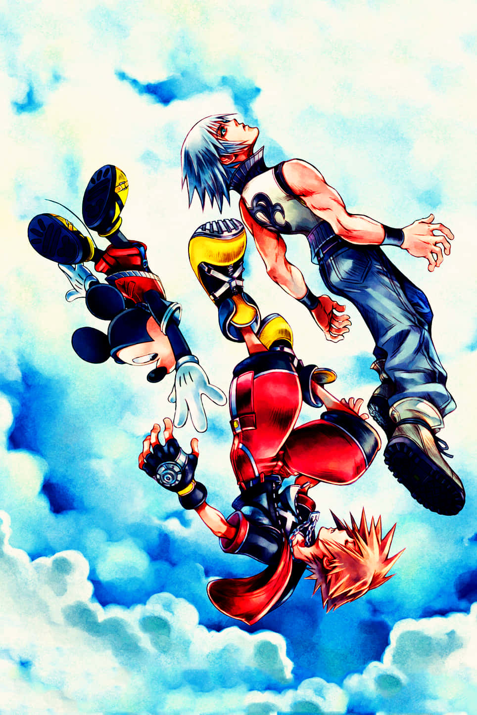 Kingdom Hearts, anime characters, bright blue cloudy sky, HD Phone Wallpaper