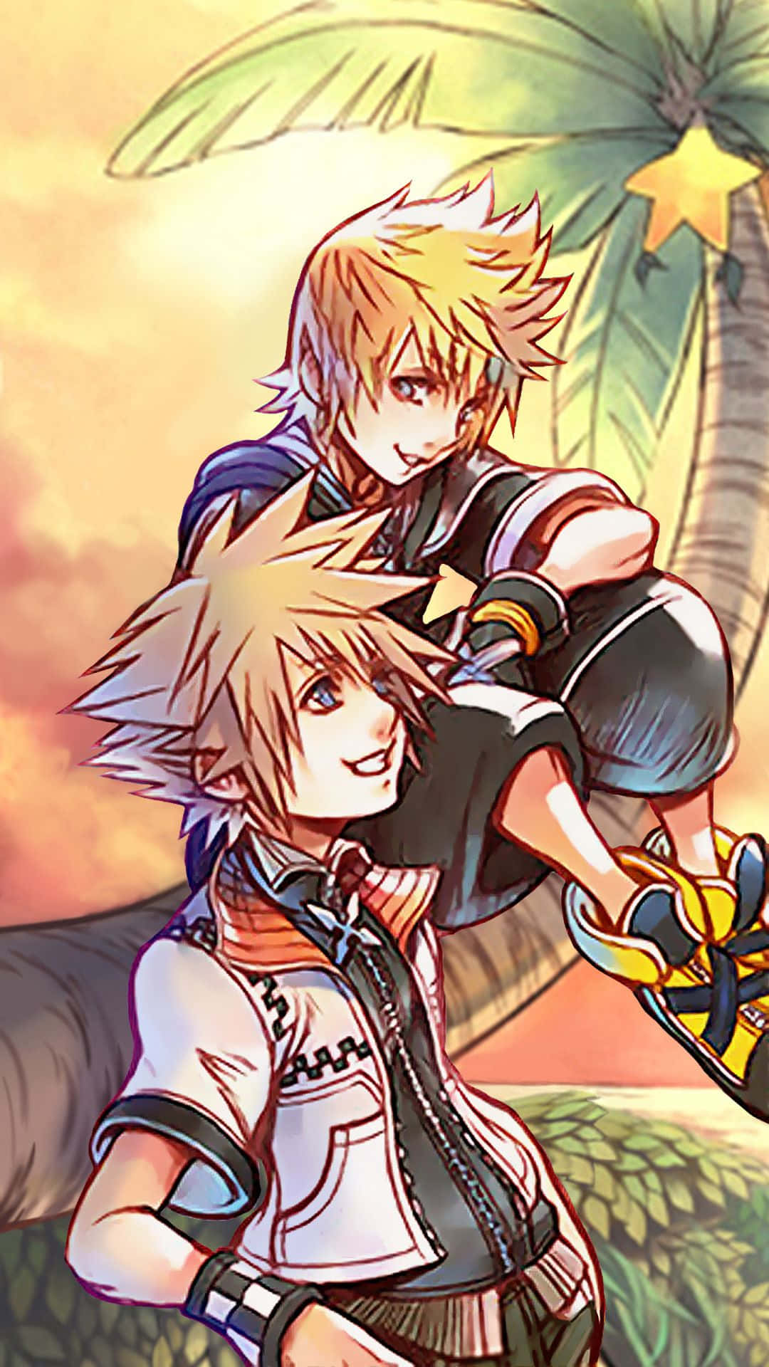 Kingdom Hearts Phone, anime boys, spiky blonde hair, Full HD Phone Wallpaper