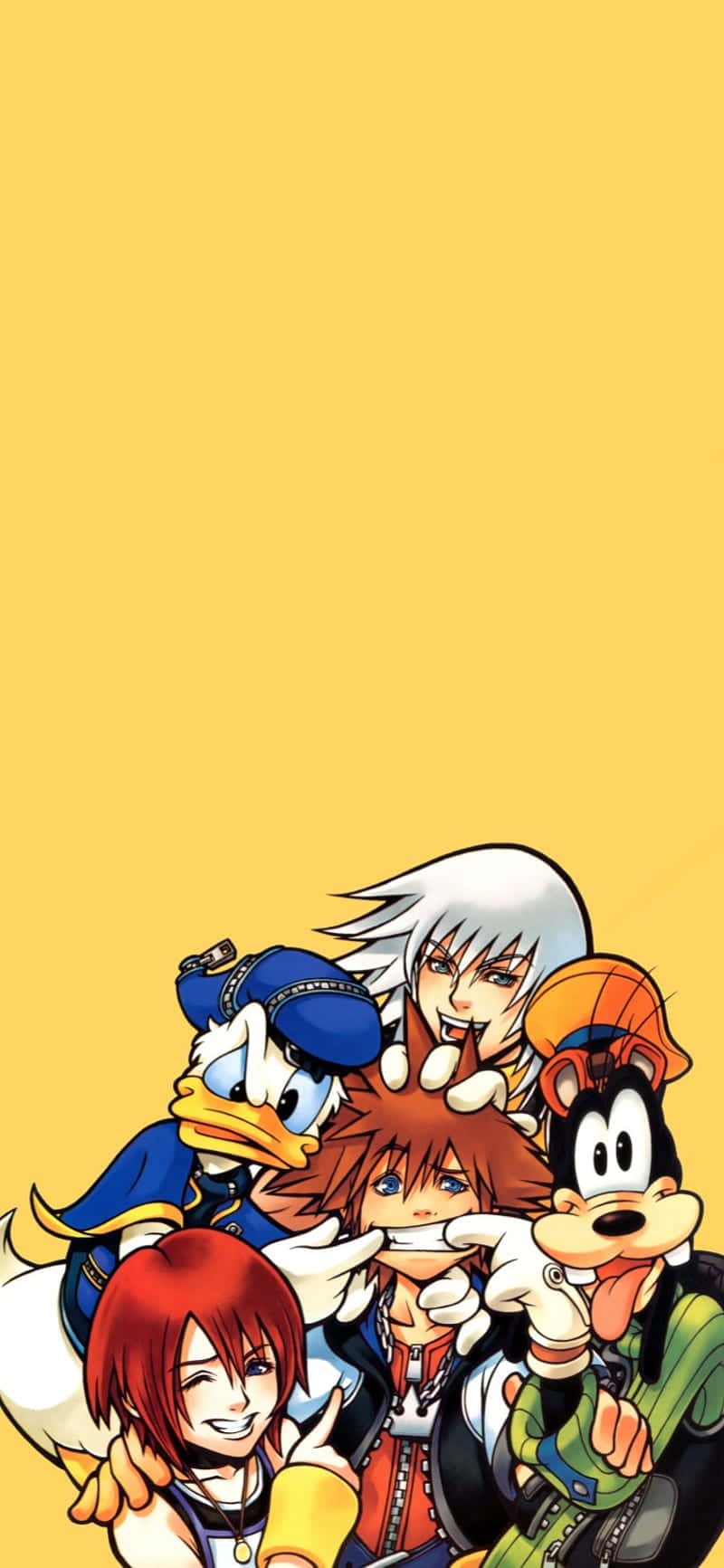 Kingdom Hearts, Yellow Aesthetic, animated characters, HD Phone Wallpaper
