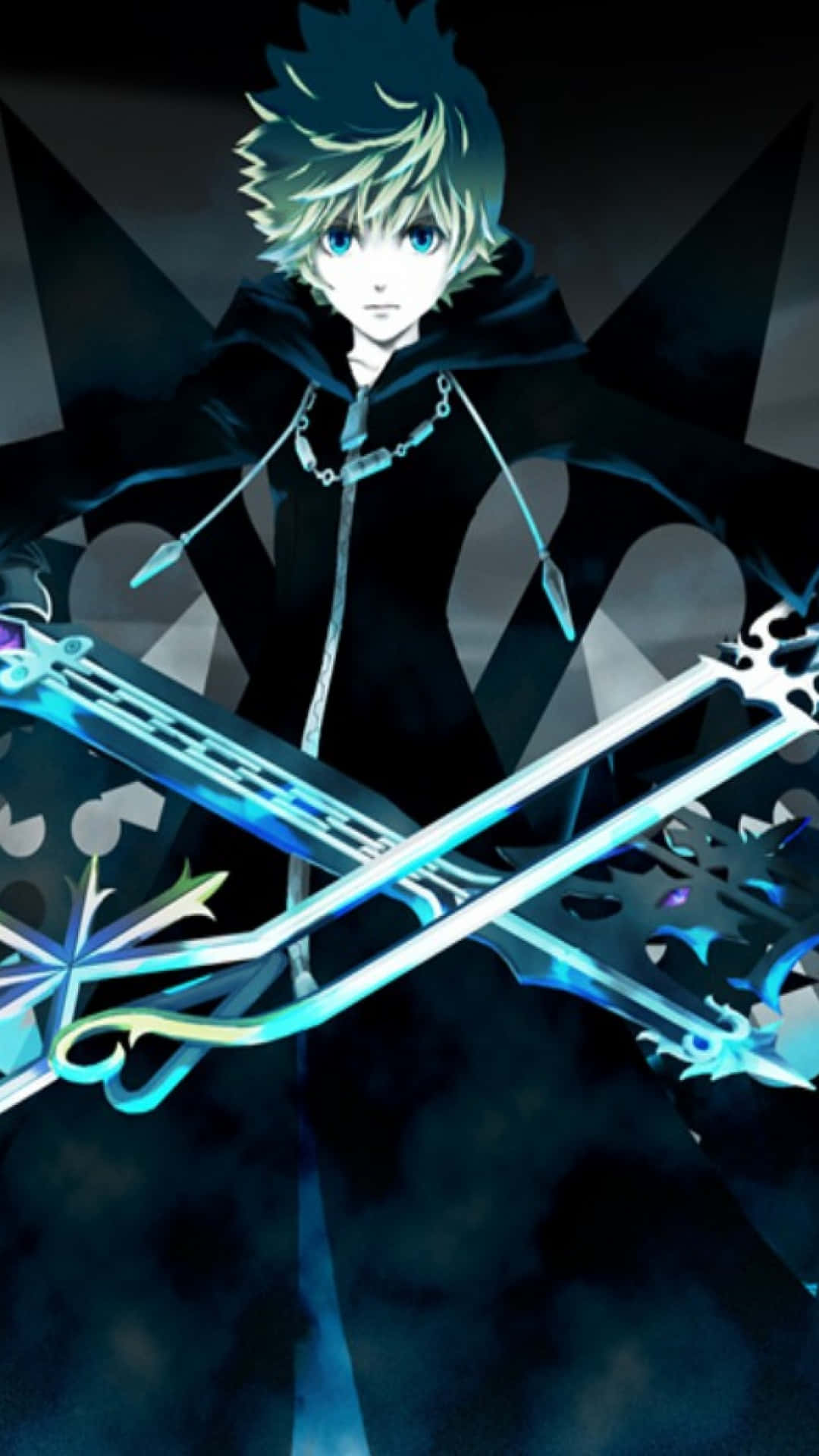 Kingdom Hearts Phone, anime boy, spiky blonde hair, Full HD Phone Wallpaper