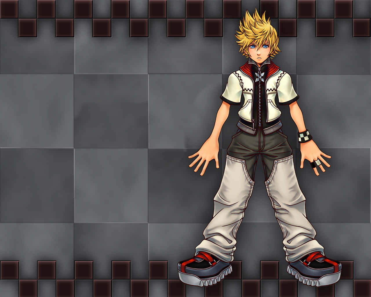 Kingdom Hearts Roxas, spiky-haired anime boy, white jacket, HD Desktop Wallpaper