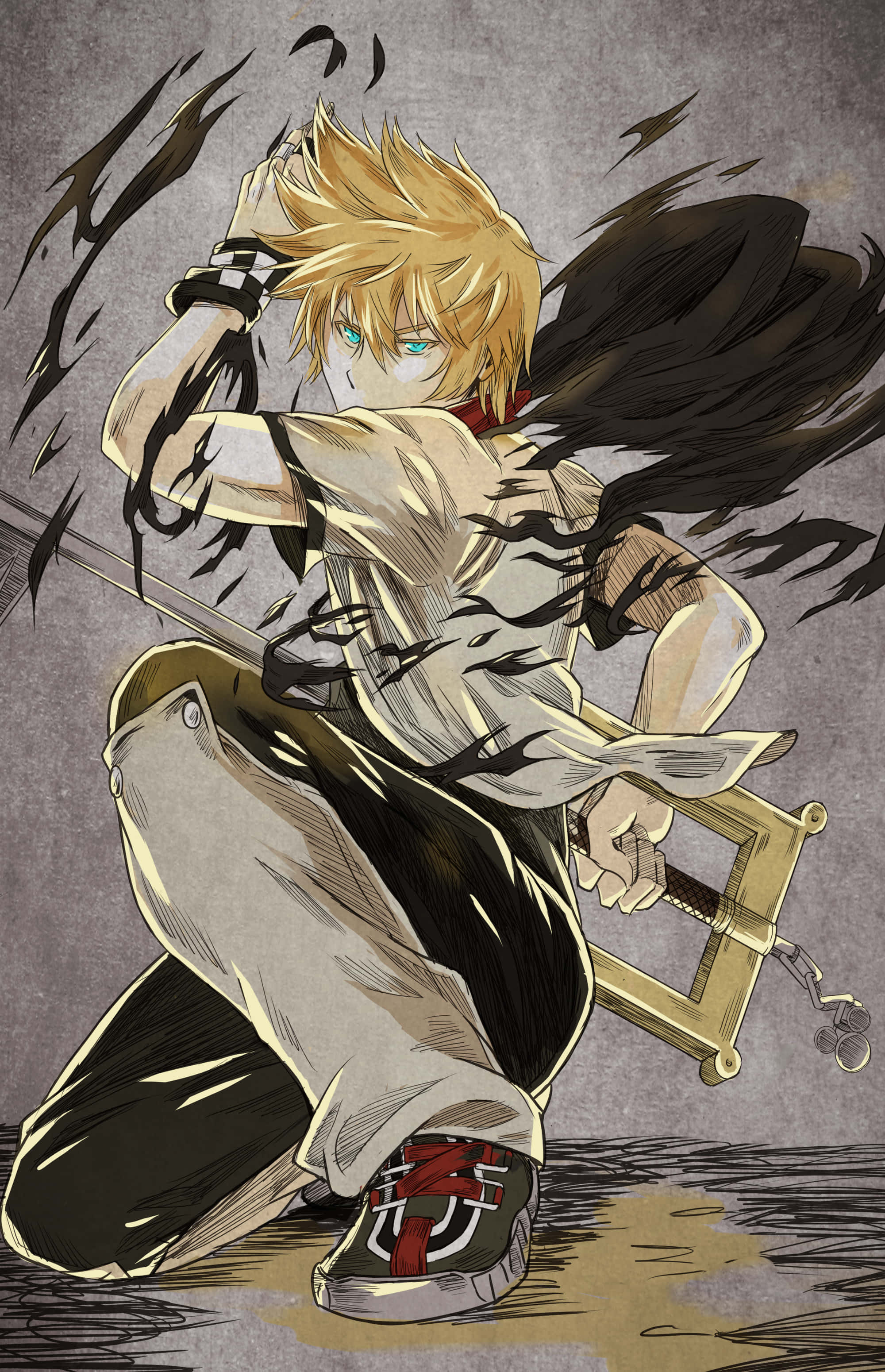 Kingdom Hearts Roxas, Roxas, glowing blue eyes, 2K Phone Wallpaper