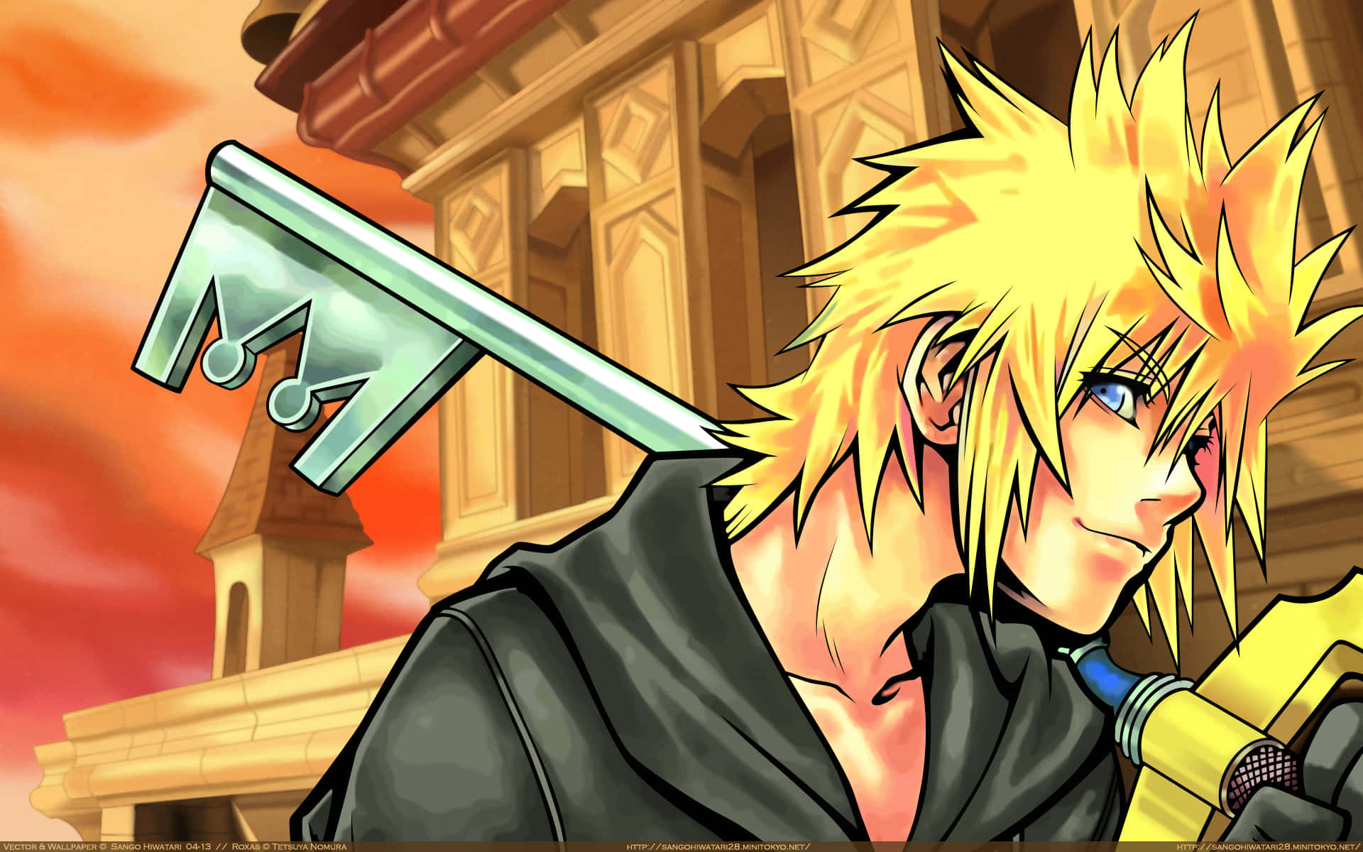 Kingdom Hearts Roxas, Roxas, keyblade, Full HD Desktop Wallpaper