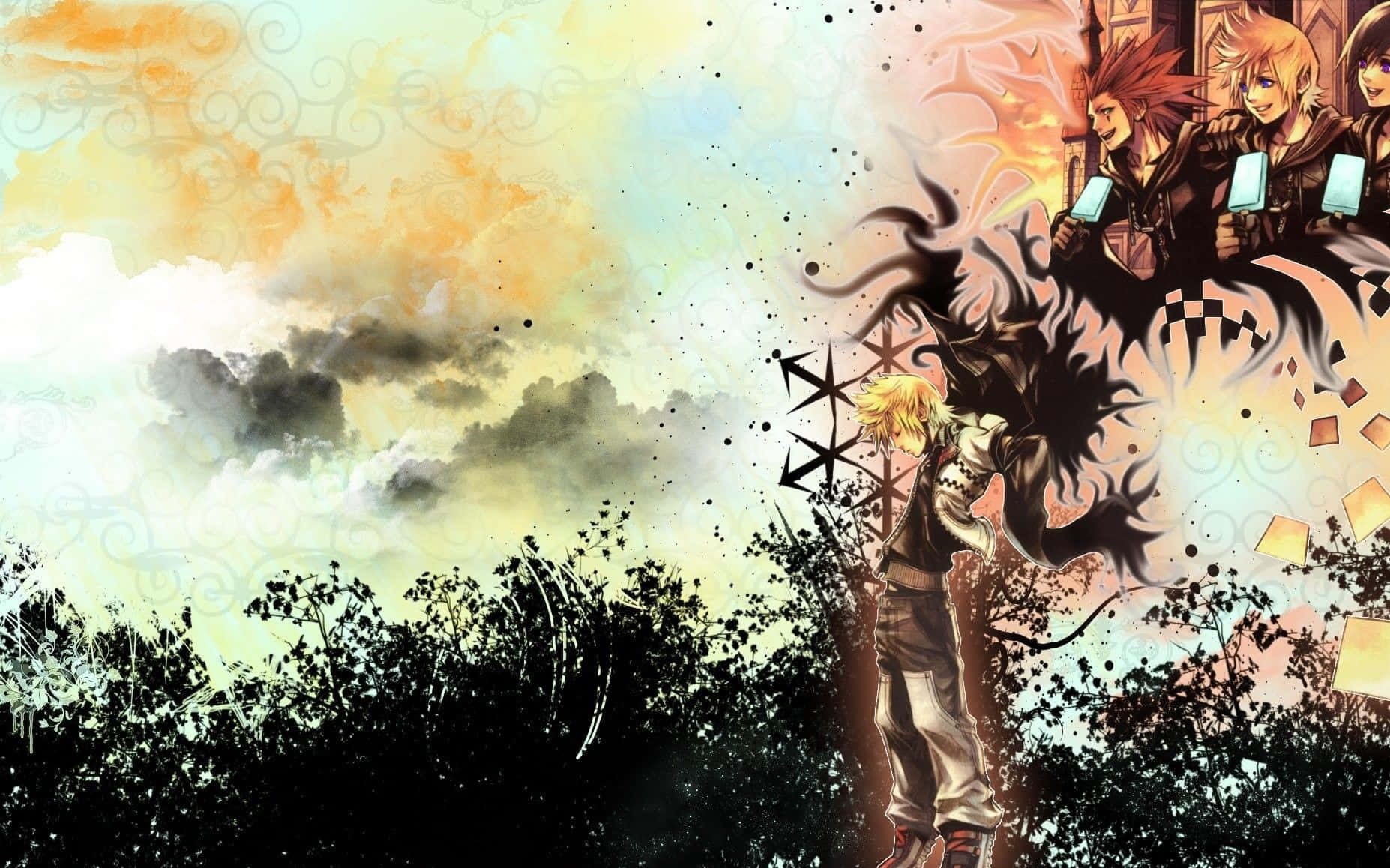 Kingdom Hearts, Roxas, fiery energy, HD Desktop Wallpaper