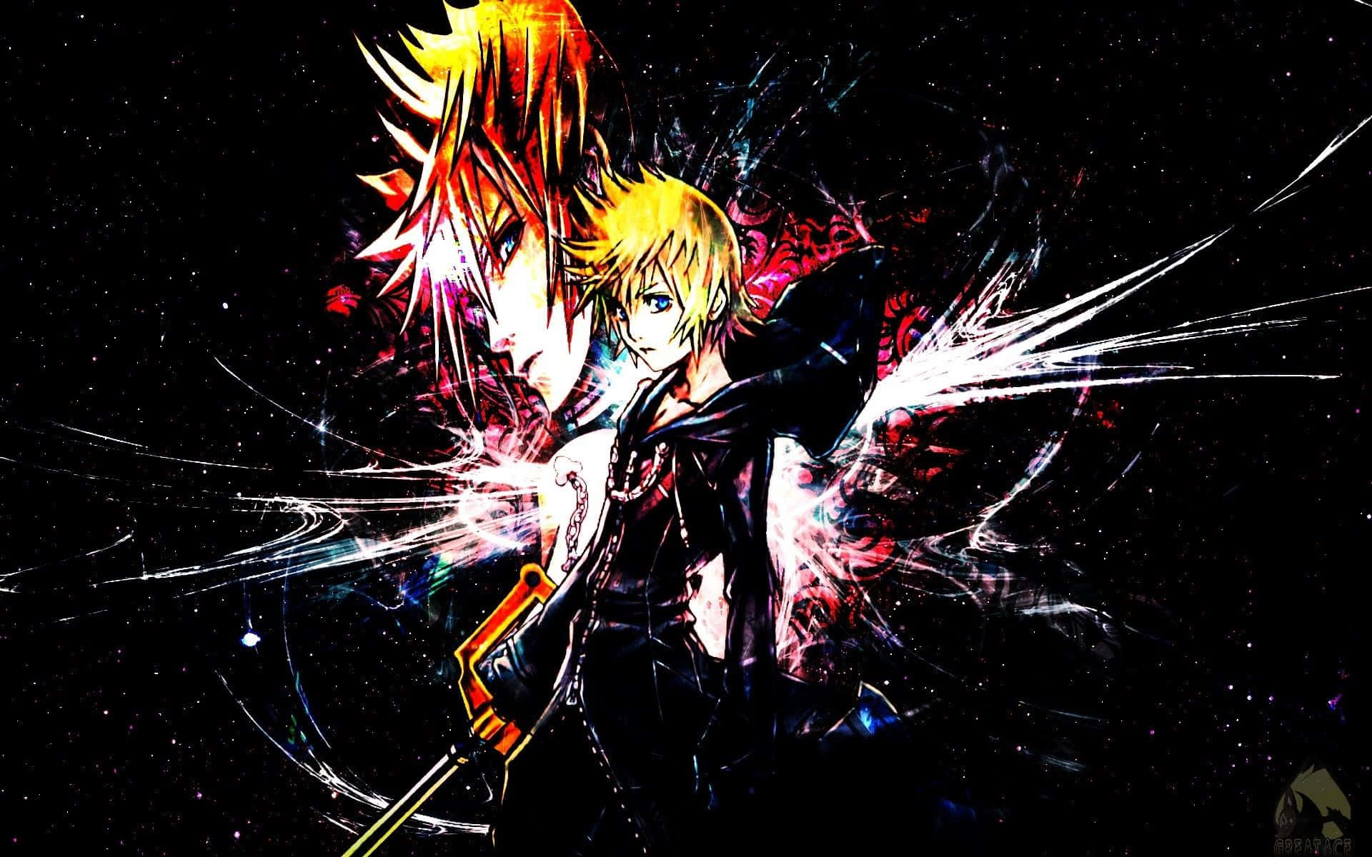 Kingdom Hearts, Roxas, neon light, Full HD Desktop Wallpaper
