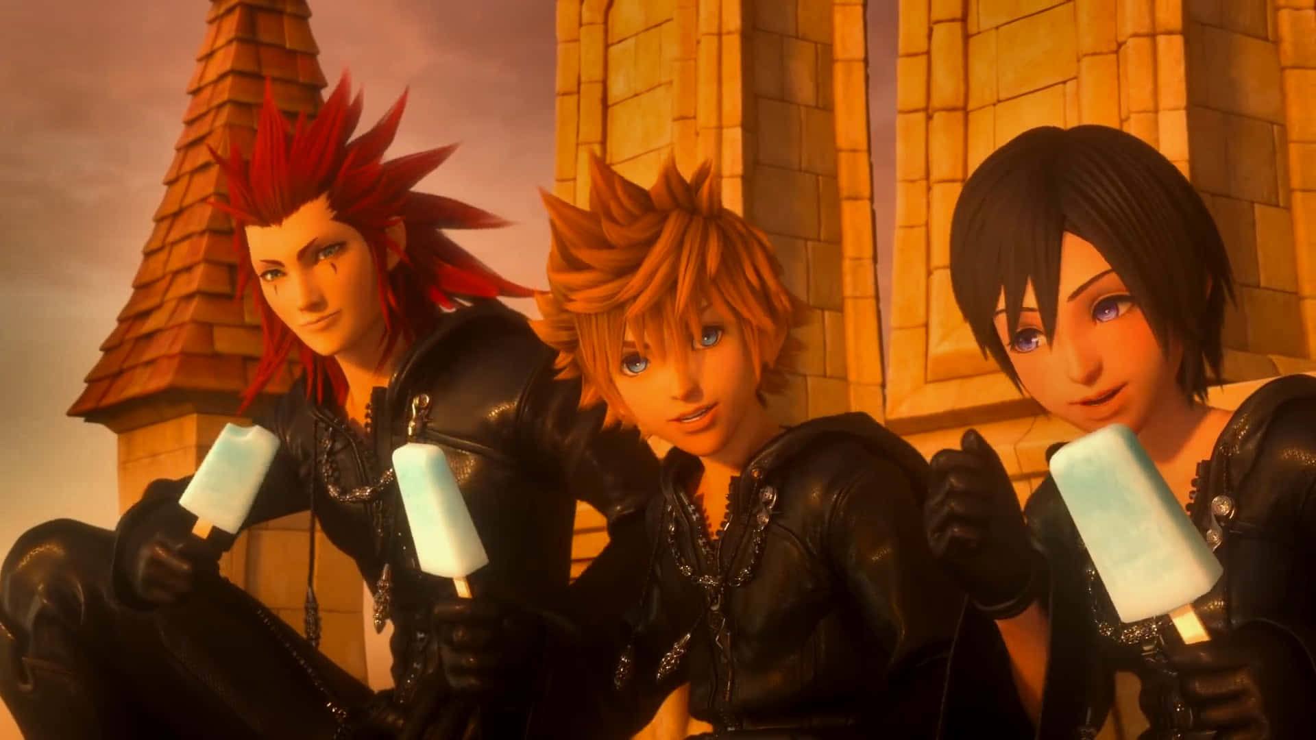 Kingdom Hearts Roxas, spiky hair, ice pops, Full HD Desktop Wallpaper