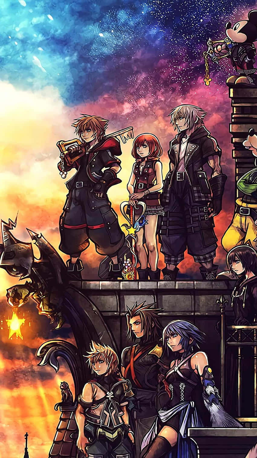 Kingdom Hearts, Sora, castle battlement, HD Phone Wallpaper
