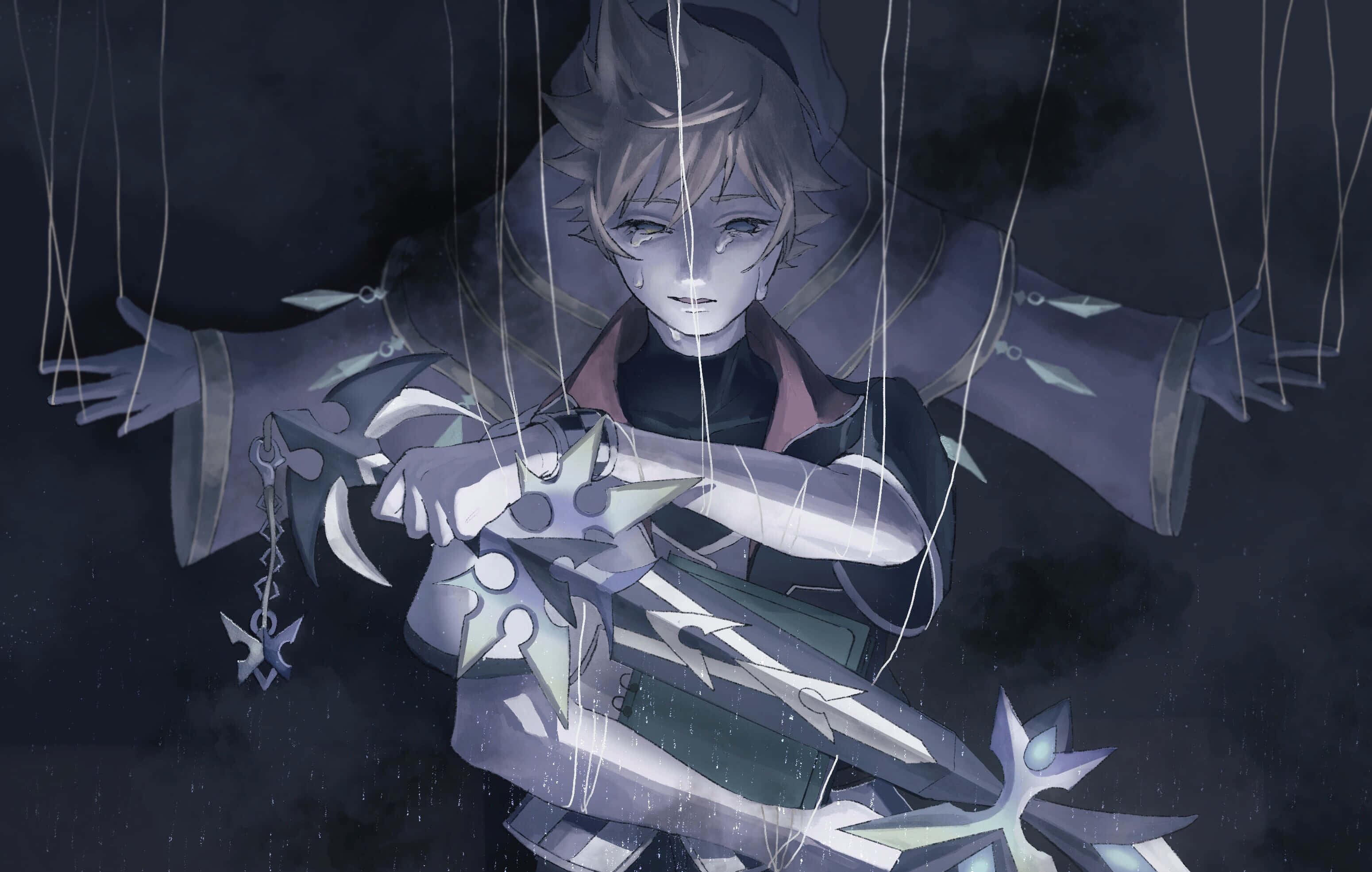 Kingdom Hearts Ventus, spiky hair, glowing sword, 2K Desktop Wallpaper