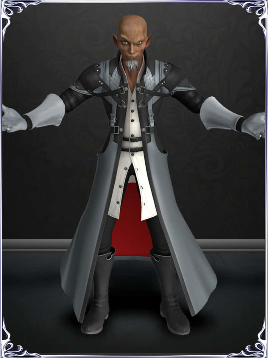 Kingdom Hearts Xehanort, bald elf-like character, grey trench coat, SD Phone Wallpaper