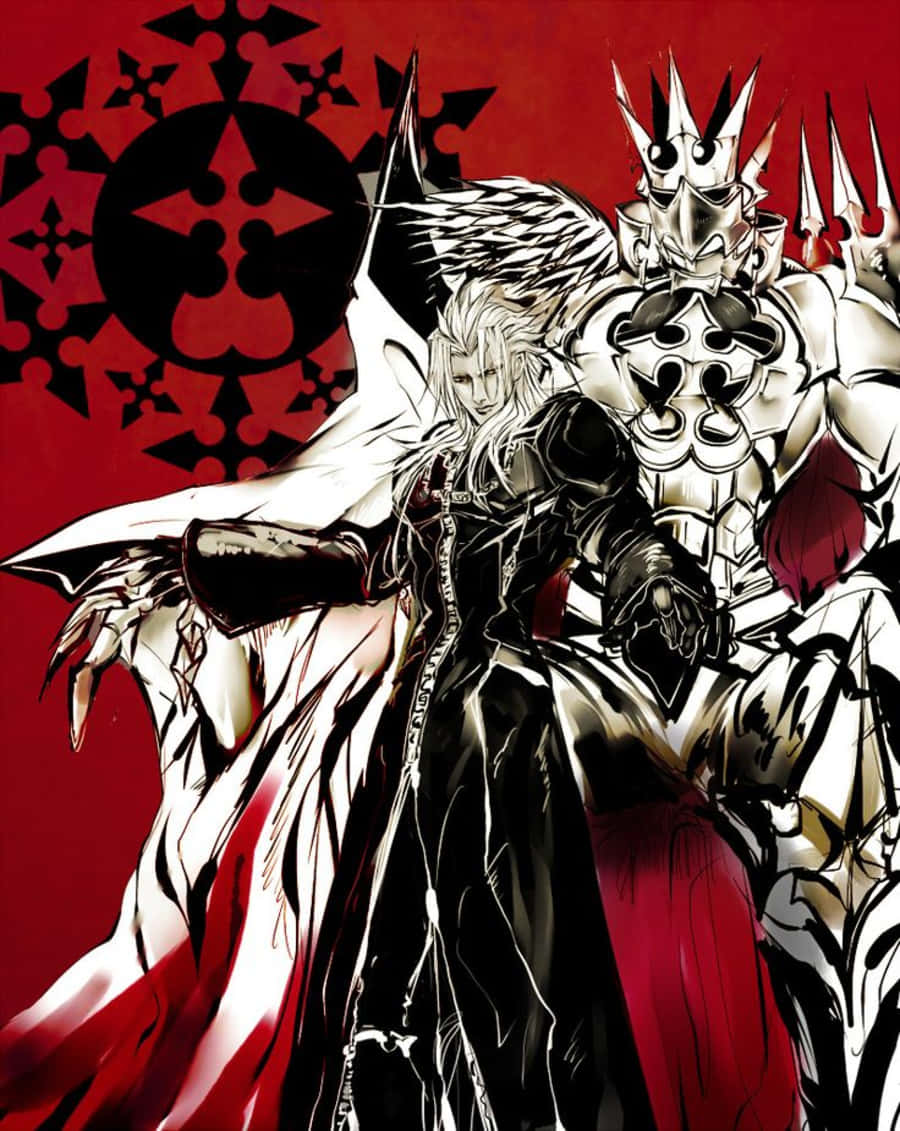 Kingdom Hearts Xemnas, white hair, armor, SD Phone Wallpaper