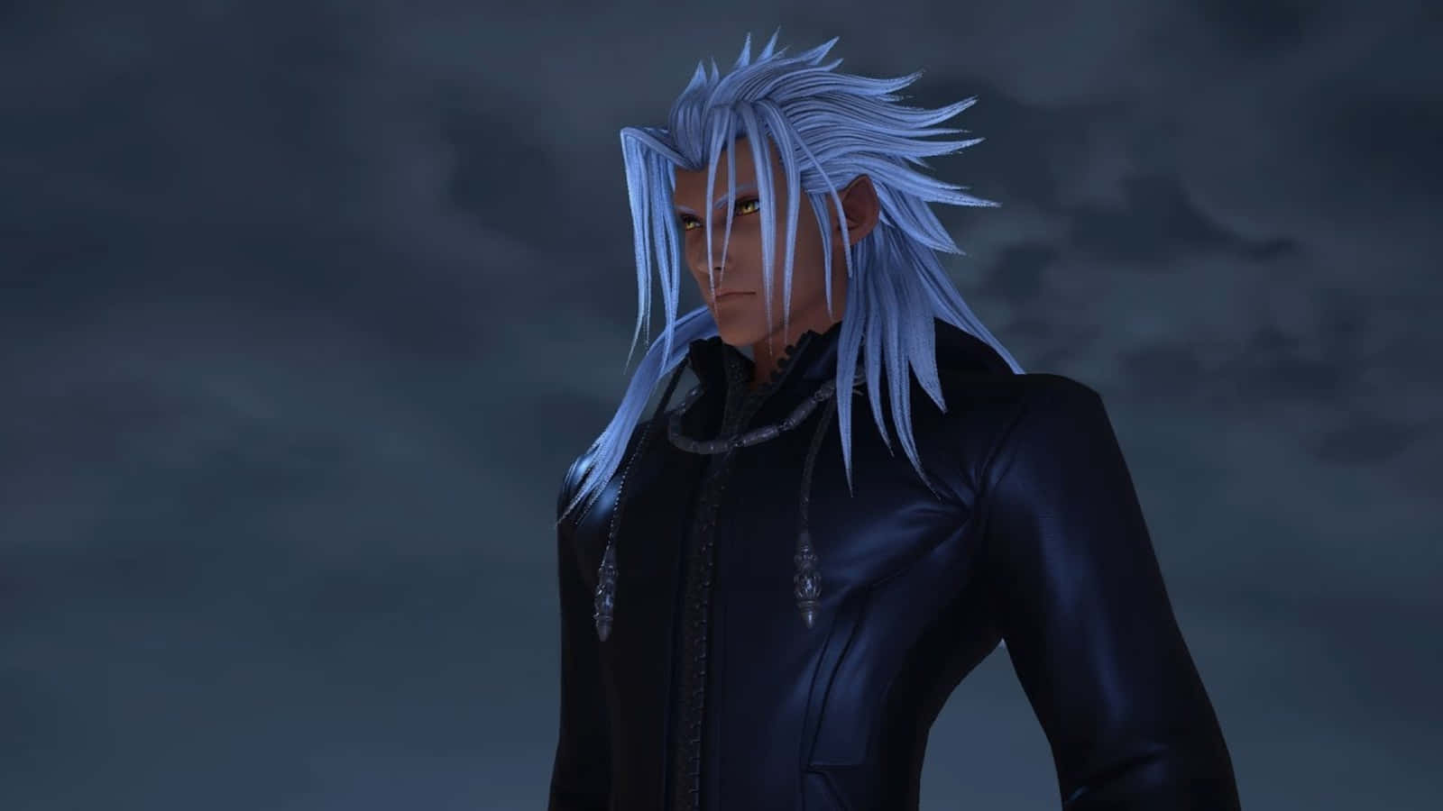 Kingdom Hearts Xemnas, silver-haired anime character, dark coat, HD Desktop Wallpaper