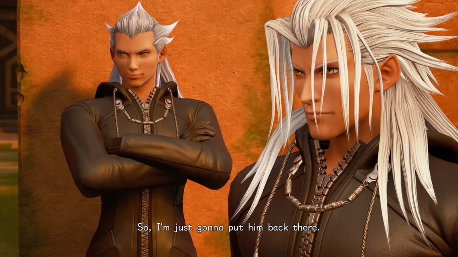 Kingdom Hearts Xemnas, spiky white hair, leather jackets, HD Desktop Wallpaper