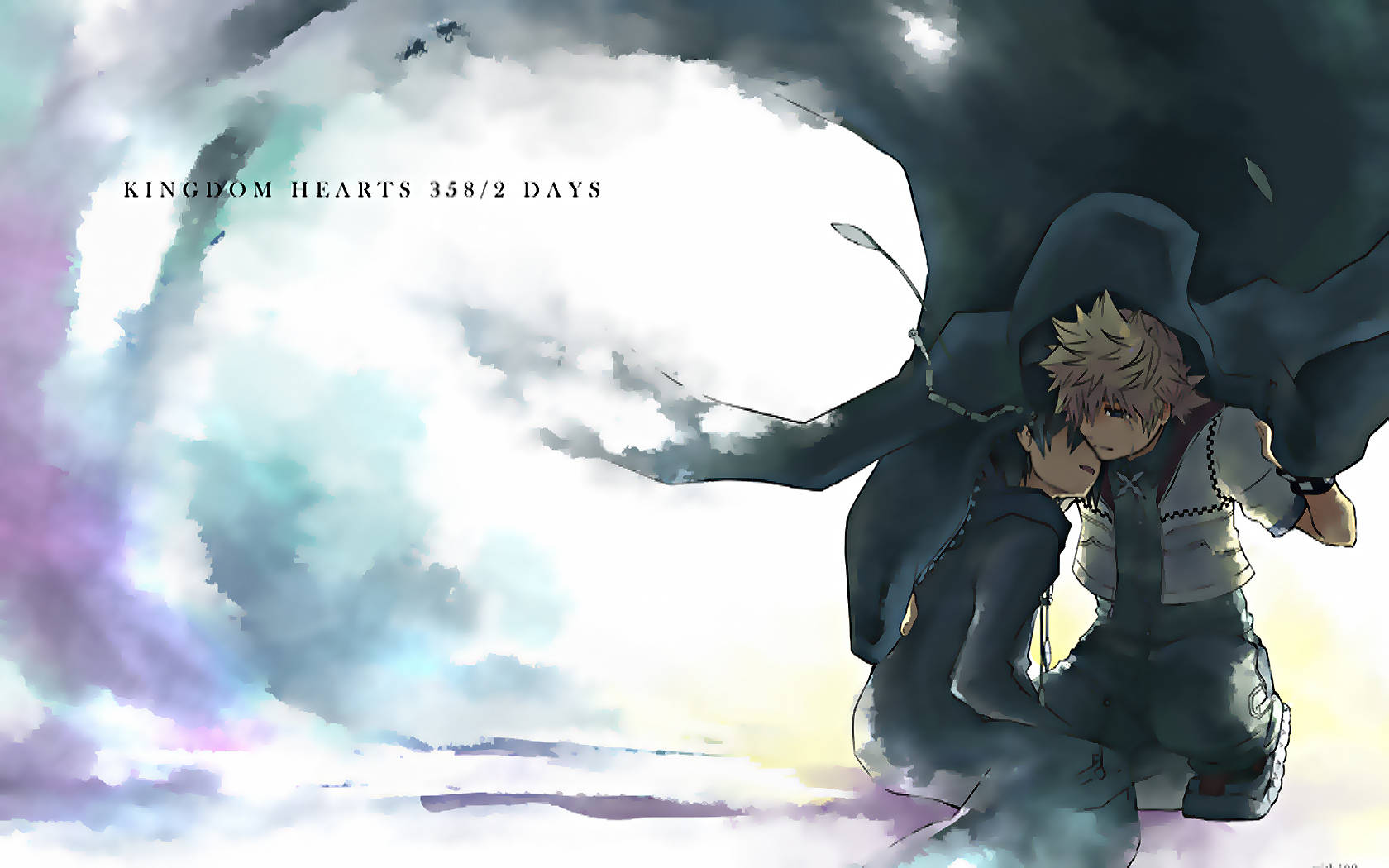 Kingdom Hearts, anime characters, swirling stormy sky, HD Desktop Wallpaper