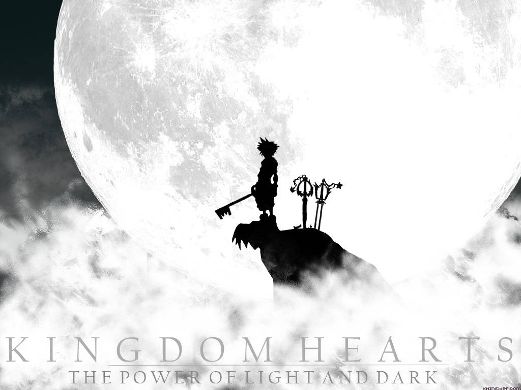 Kingdom Hearts, keyblade, glowing moon, SD Desktop Wallpaper
