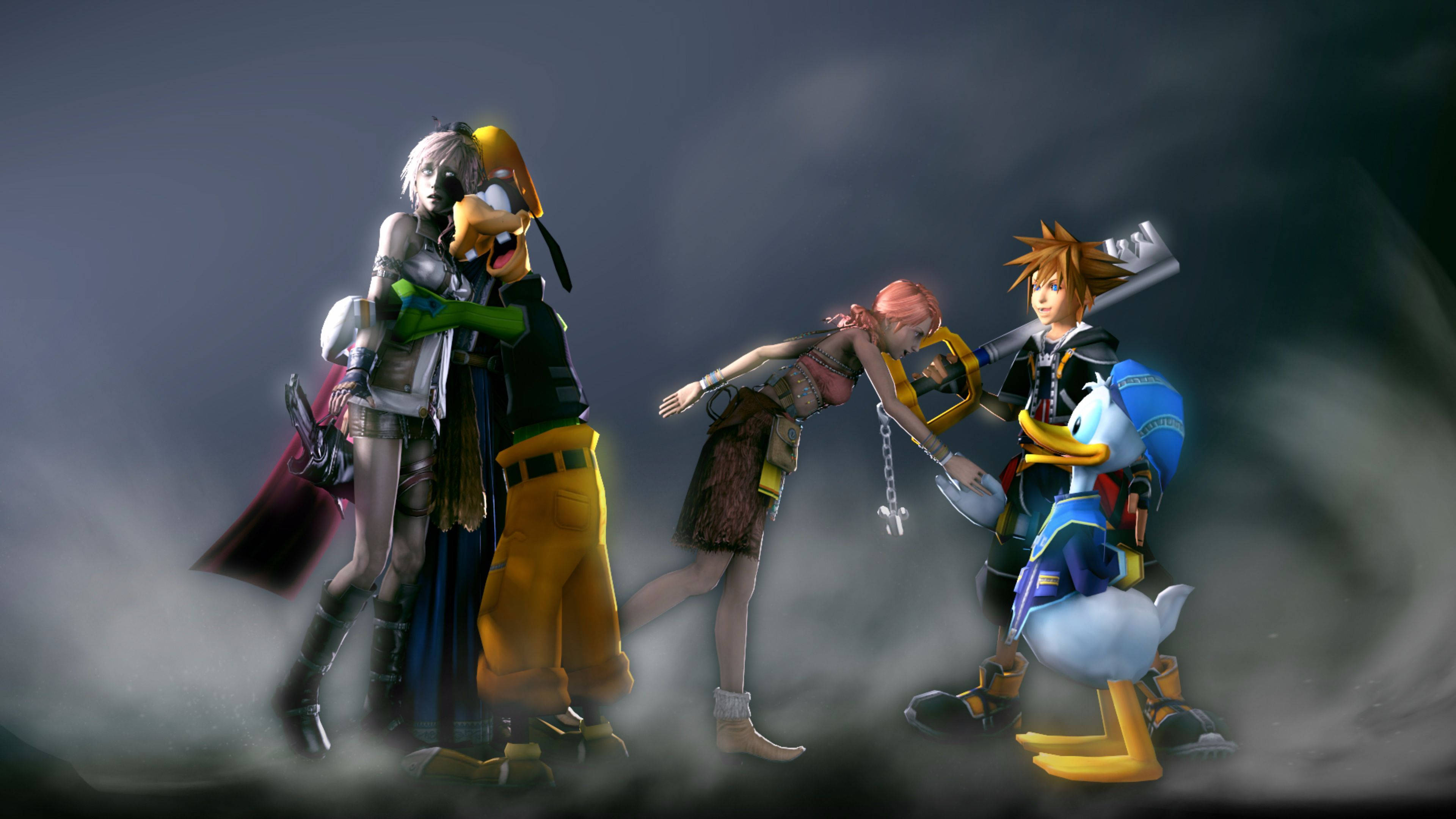 Kingdom Hearts, magical worlds, animated characters, 4K Desktop Wallpaper