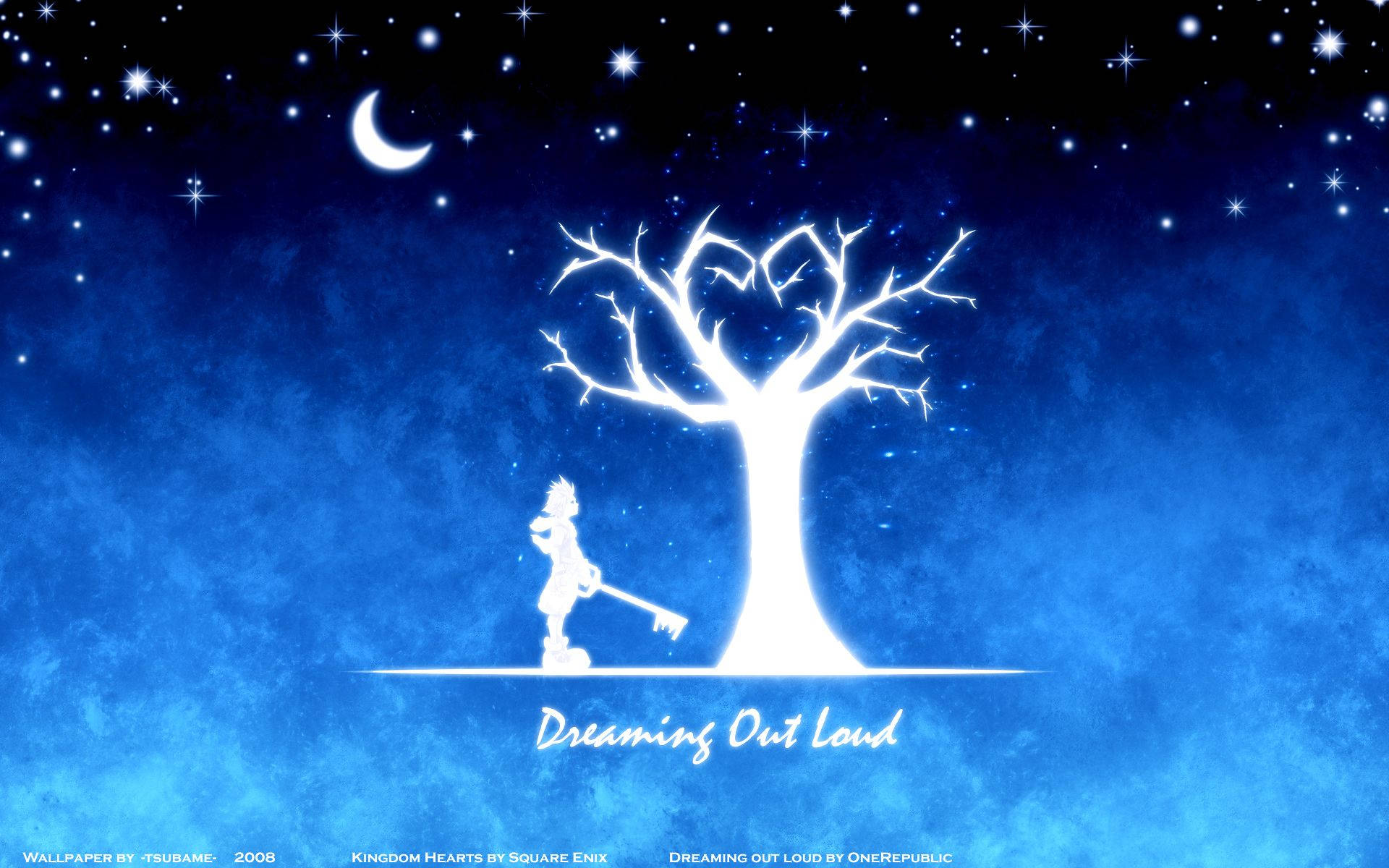 Kingdom Hearts, glowing white tree, heart-shaped branches, Full HD Desktop Wallpaper