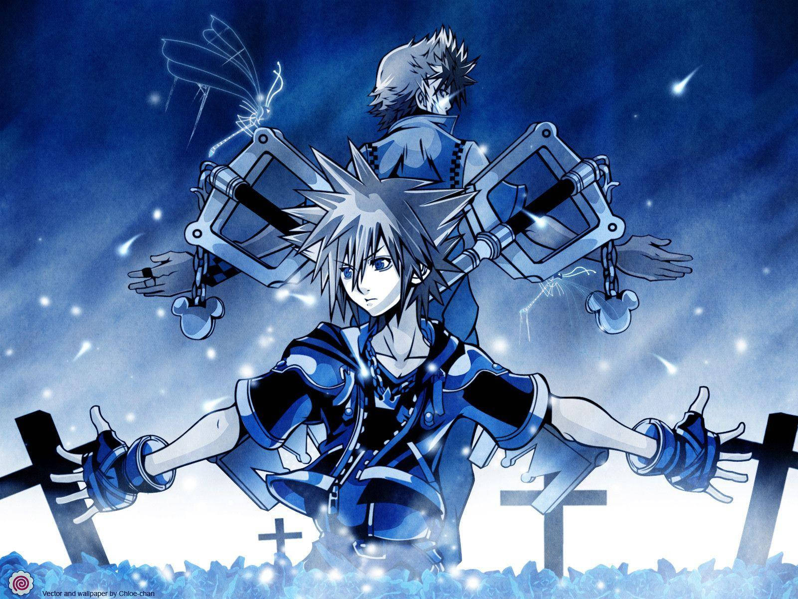Kingdom Hearts, anime characters, blue armor, HD Desktop Wallpaper