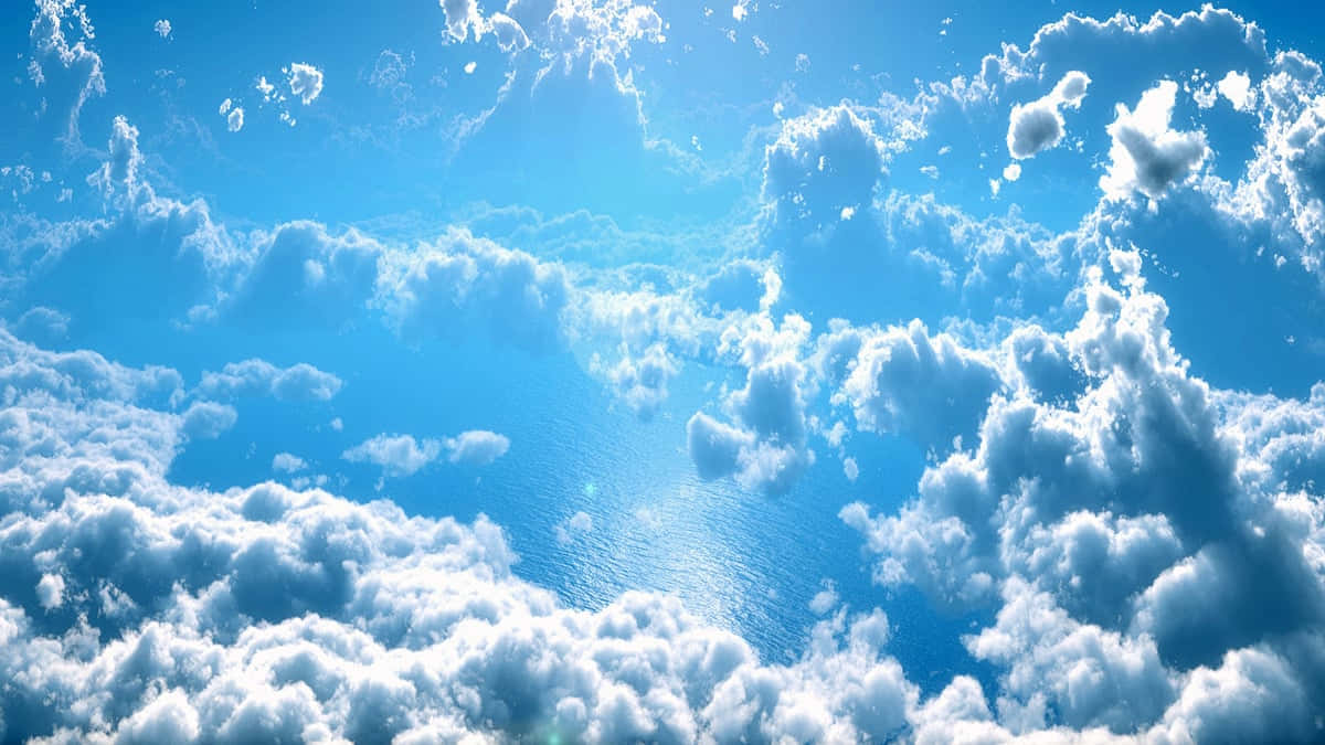 Kingdom Of God, blue sky, fluffy white clouds, SD Desktop Wallpaper