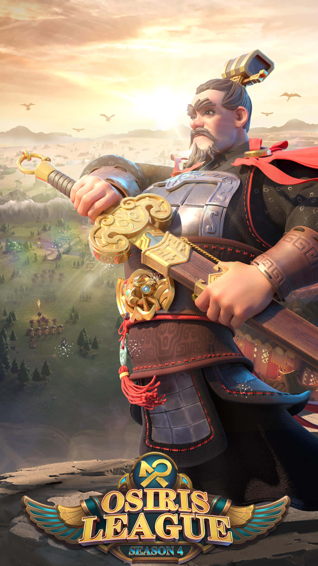 Kingdom, golden sword, bearded warrior, Full HD Phone Wallpaper