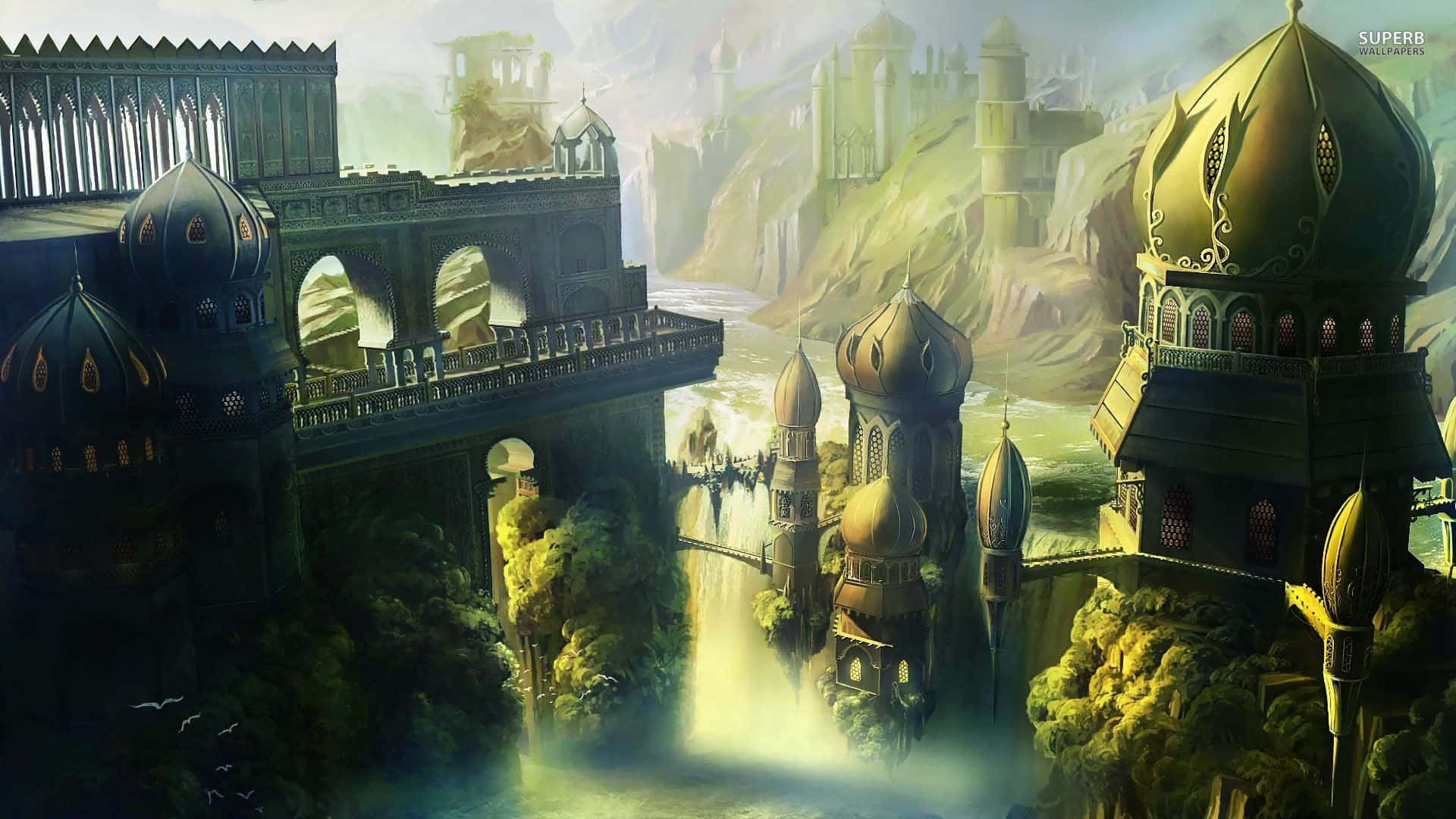 Kingdom, Sunset, golden domes, Full HD Desktop Wallpaper