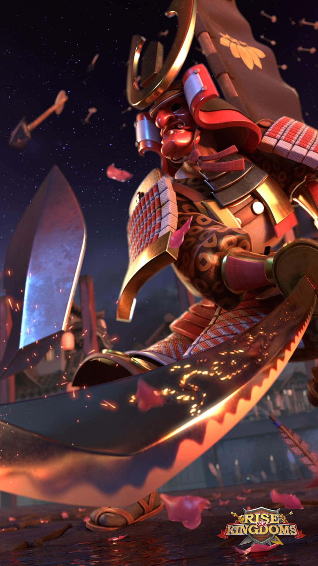 Kingdom, anime samurai warrior, red and gold armor, Full HD Phone Wallpaper