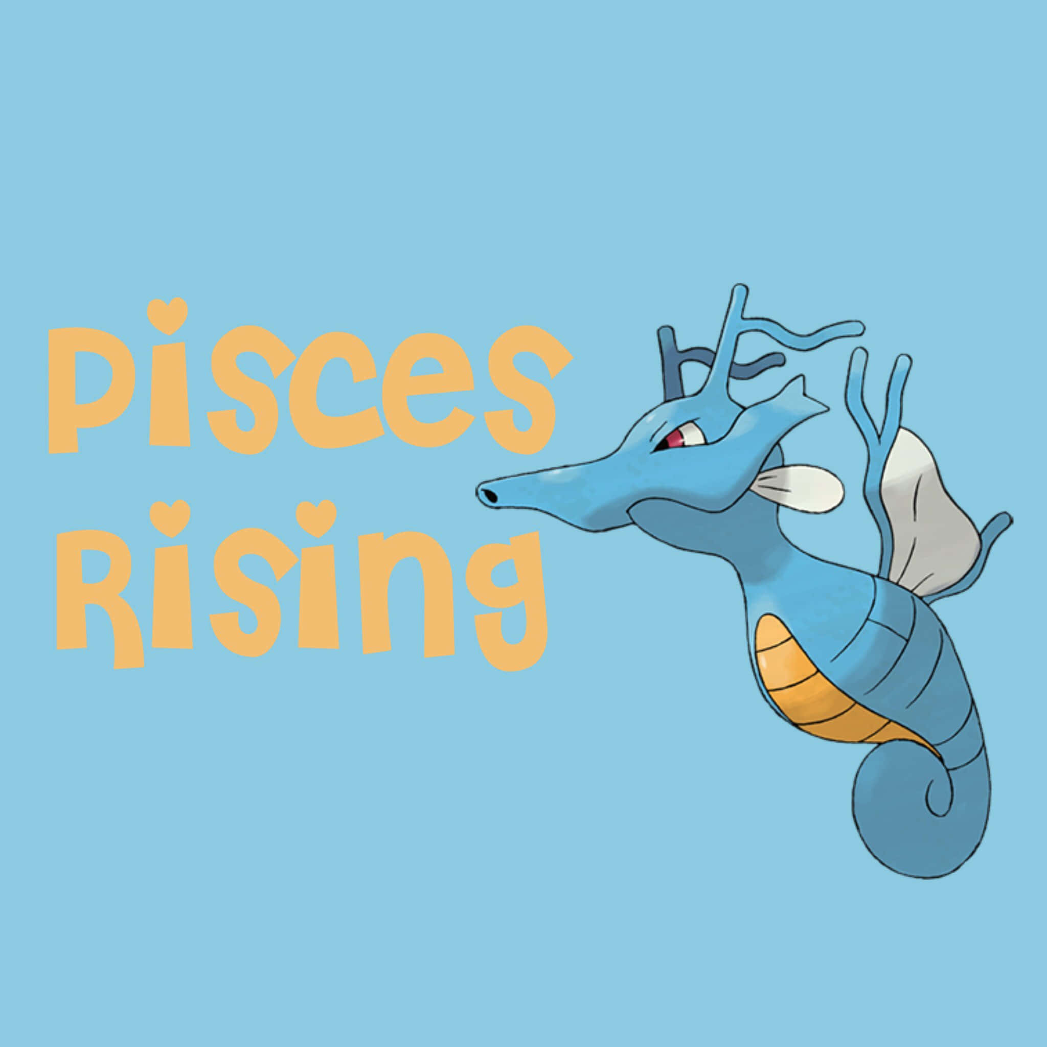Kingdra, blue seahorse, orange belly, Full HD Desktop Wallpaper