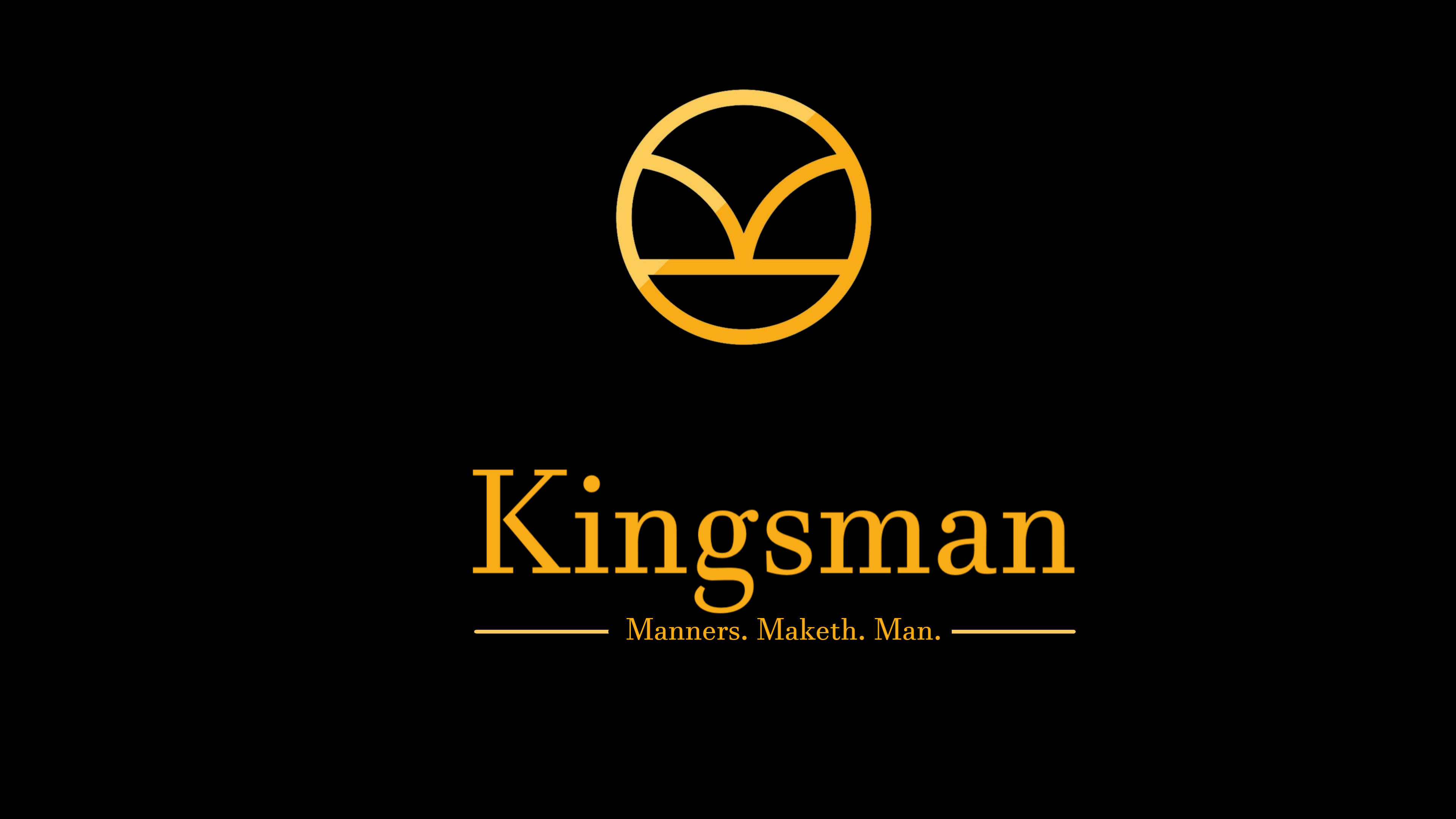 Kingsman, golden Kingsman logo, tagline, 4K Desktop Wallpaper