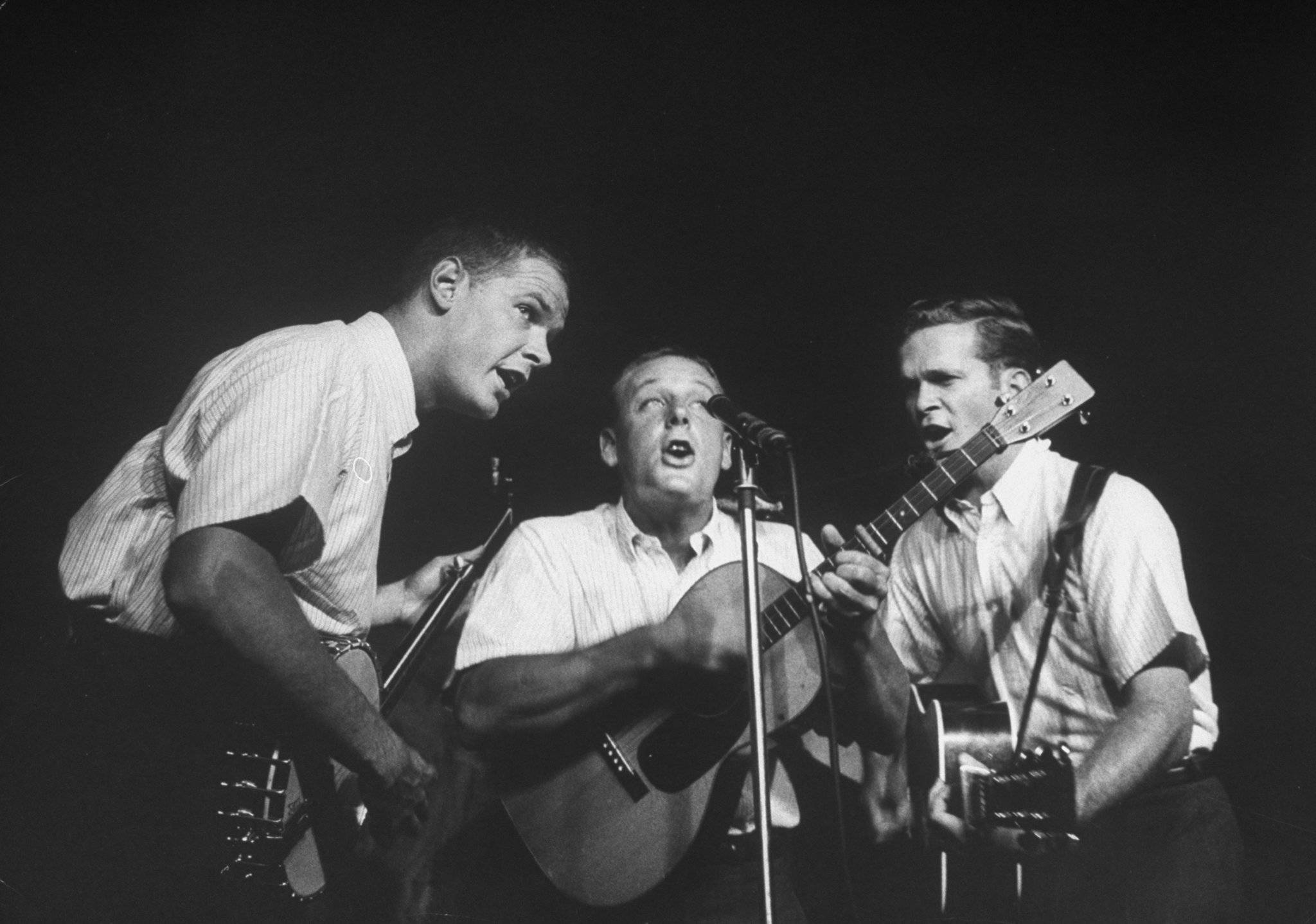 The Kingston Trio, 1970s, live on stage, Full HD Desktop Wallpaper